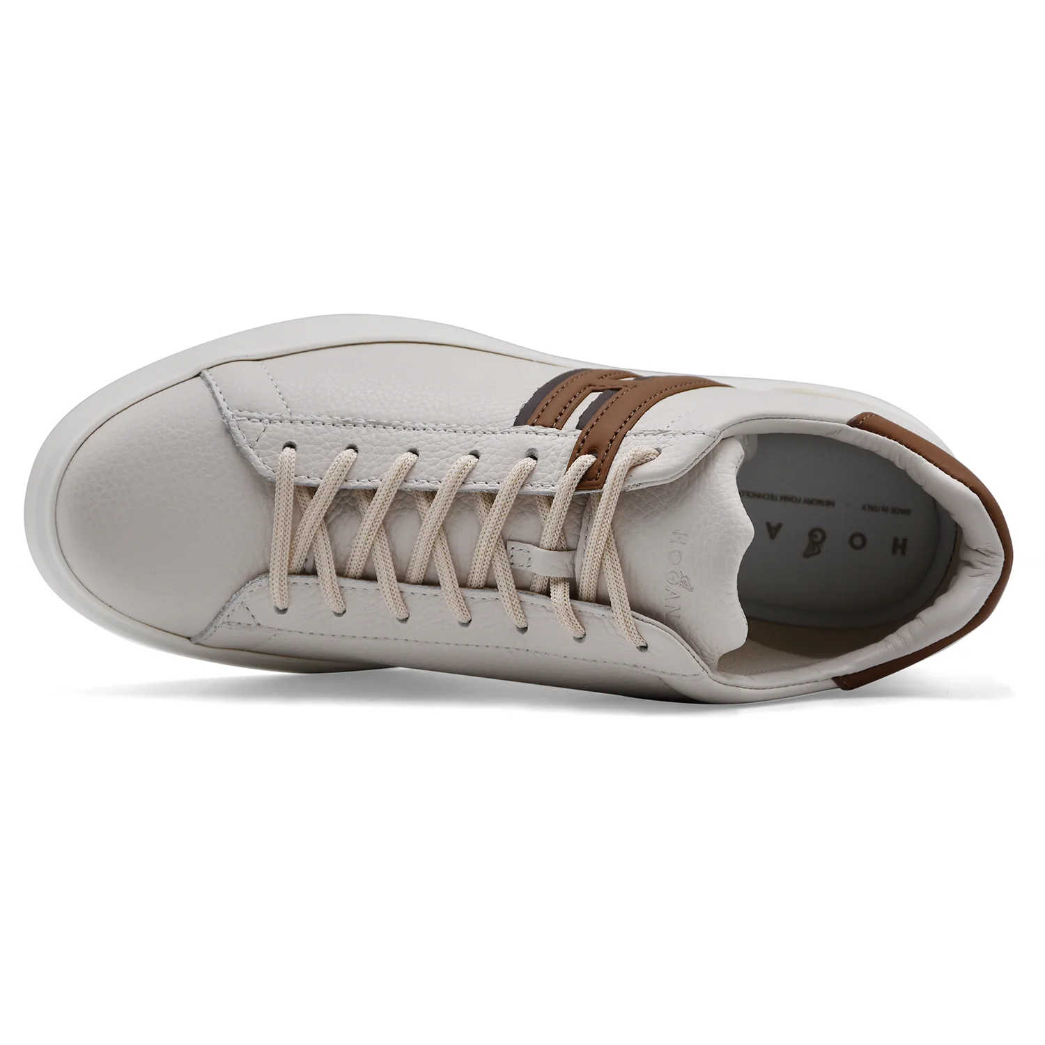Sneakers Hogan H580 Uomo In Pelle Avorio Design Urban Pulito - Image 3