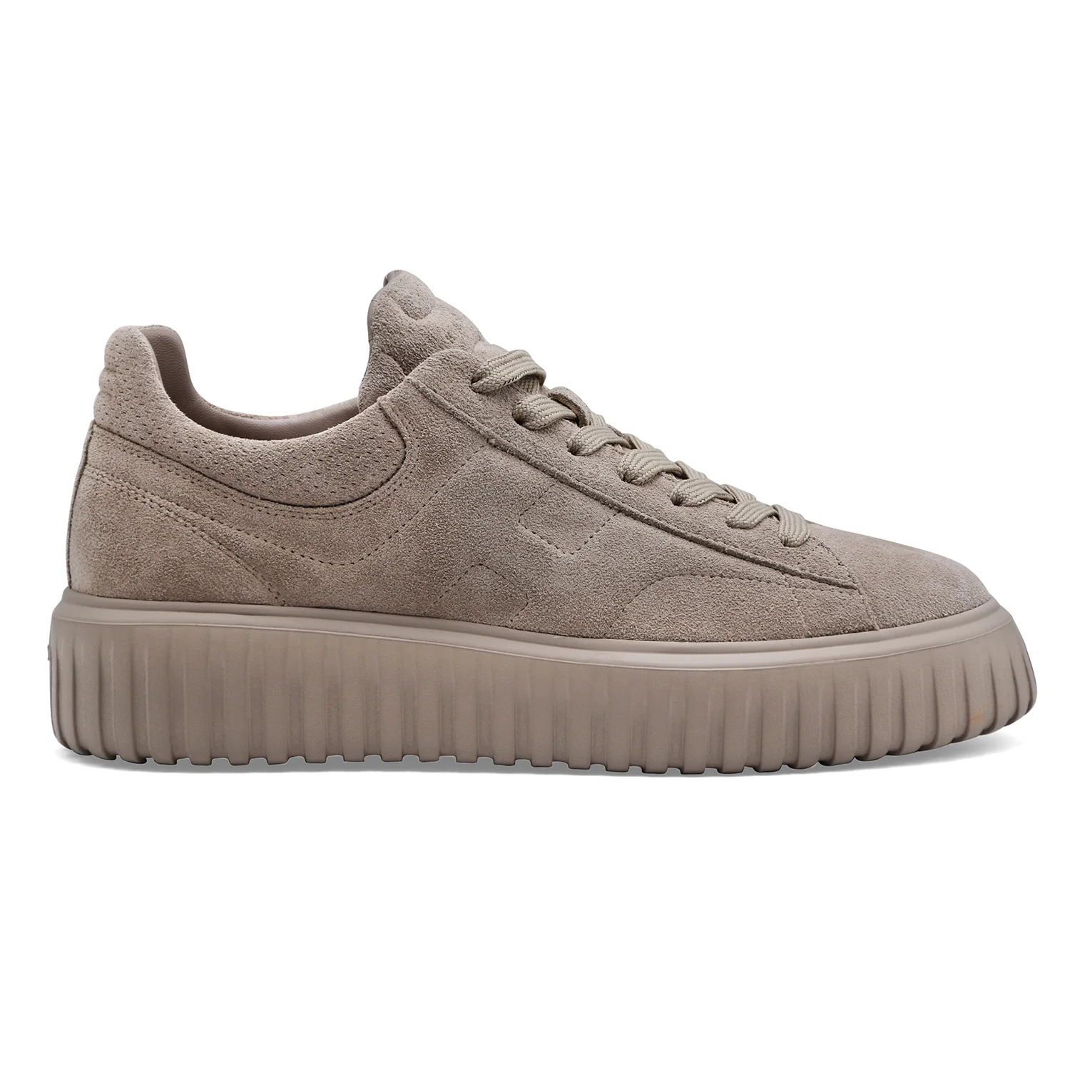 Sneakers Hogan Uomo H-Stripes Grigio Morbida Pelle Scamosciata