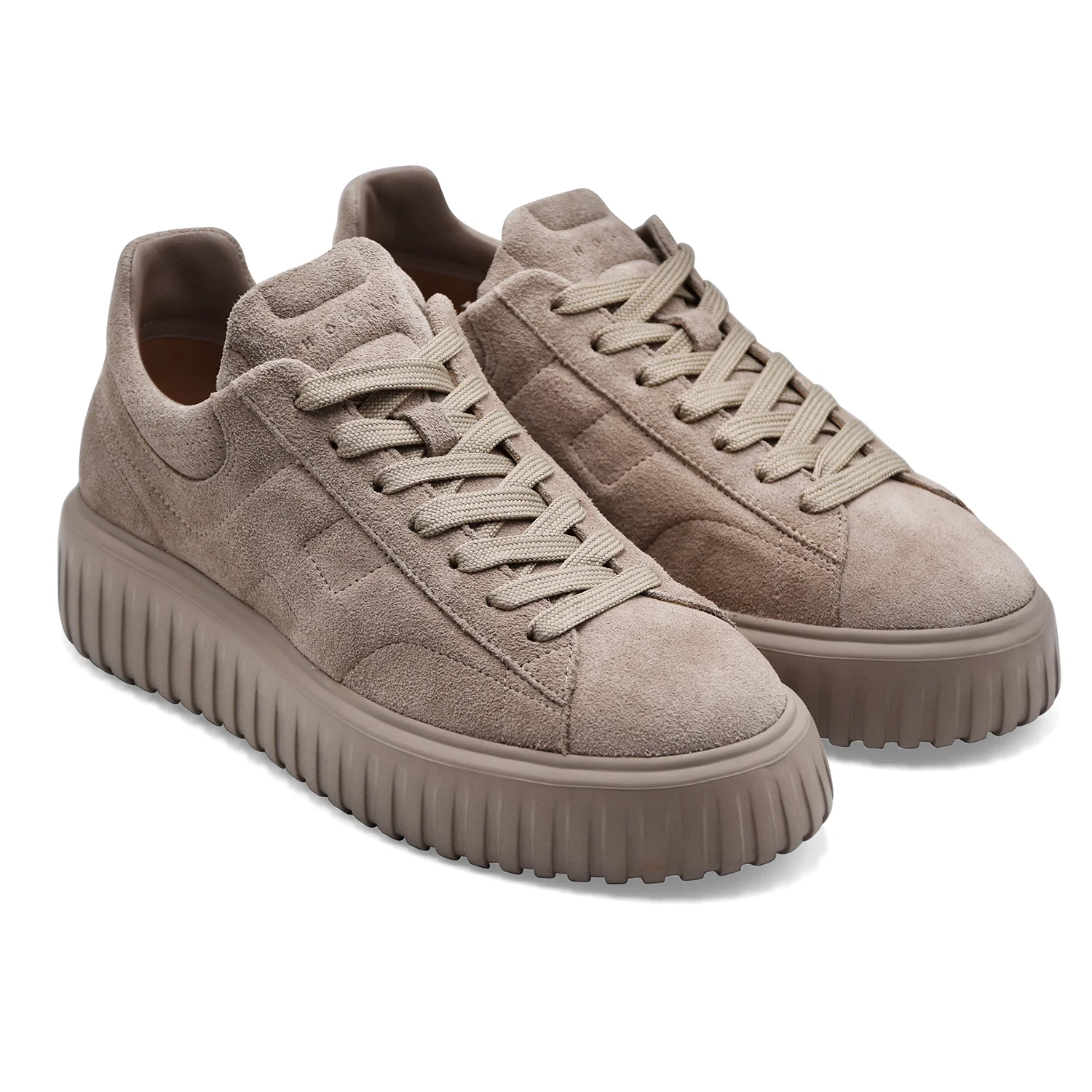 Sneakers Hogan Uomo H-Stripes Grigio Morbida Pelle Scamosciata - Image 2