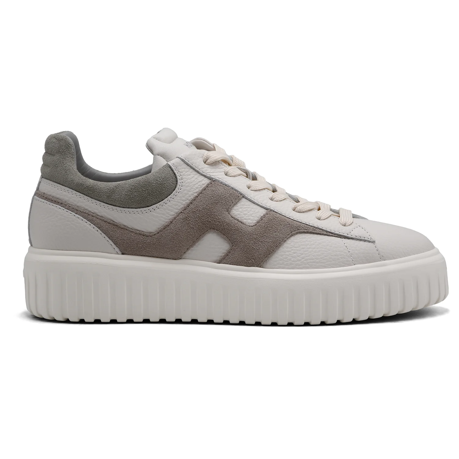 Sneakers Hogan H-Stripes Uomo Grigio Avorio Beige Con H Iconica