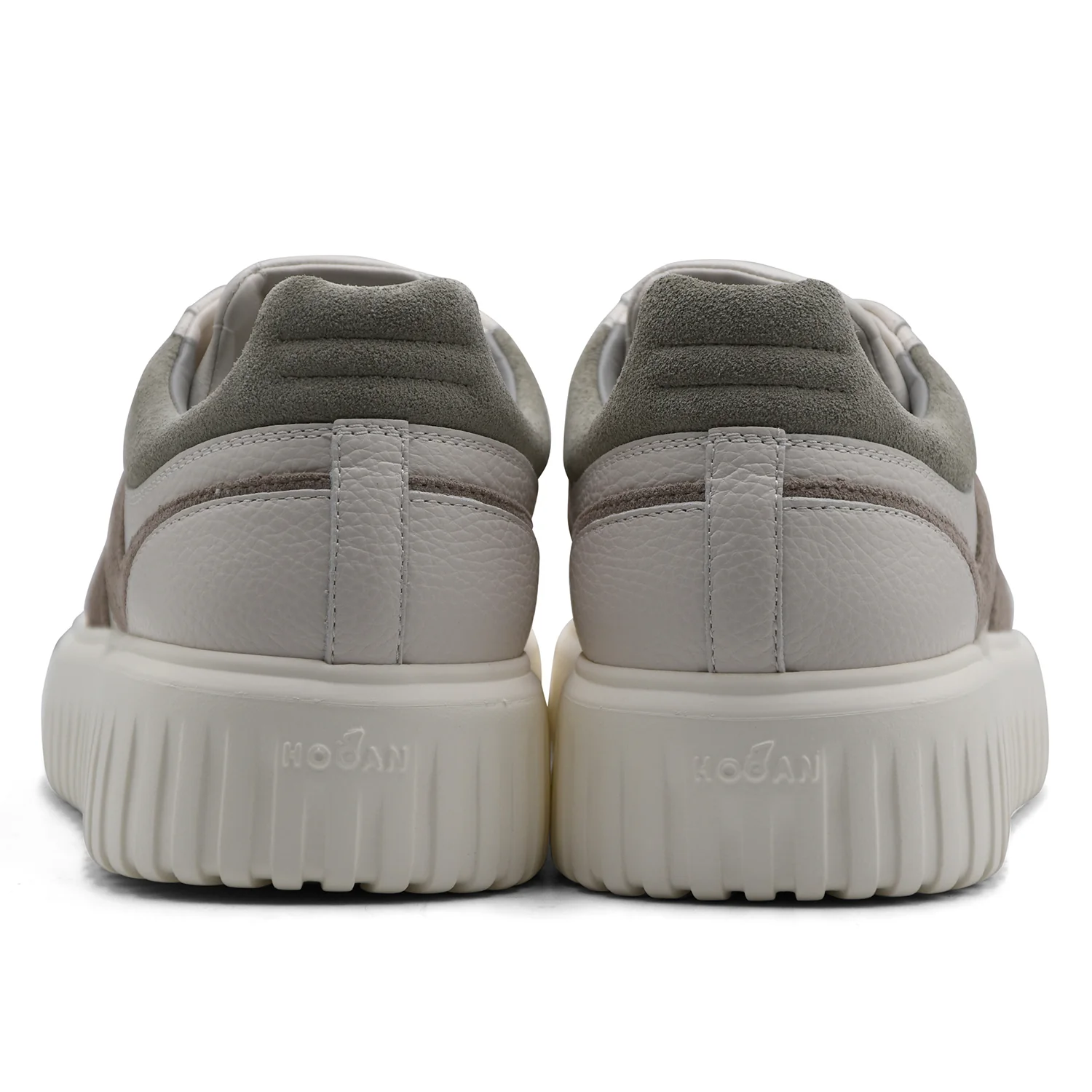 Sneakers Hogan H-Stripes Uomo Grigio Avorio Beige Con H Iconica - Image 5