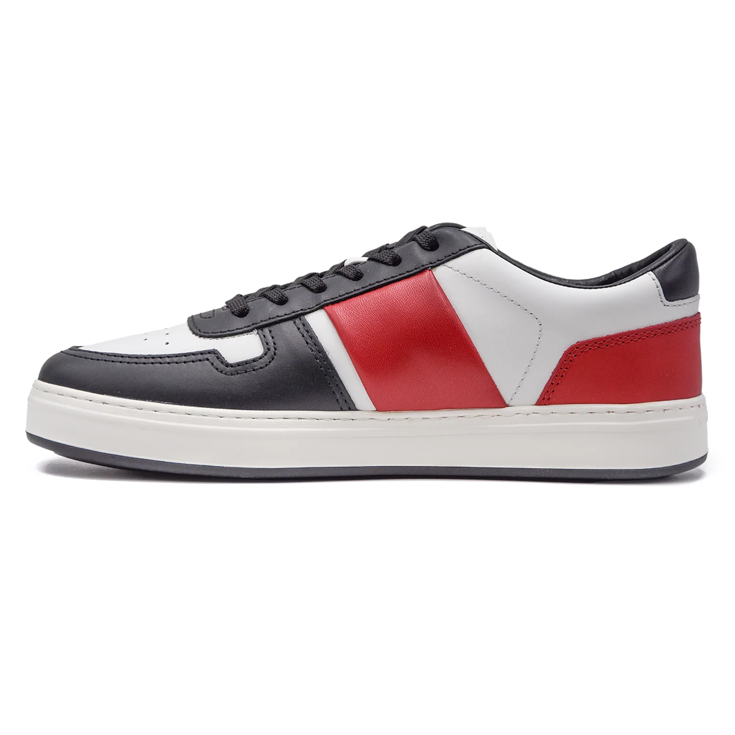 Hogan Sneakers H-TV Uomo Bianco Nero Richiama Linee Mondo Basket - Image 4