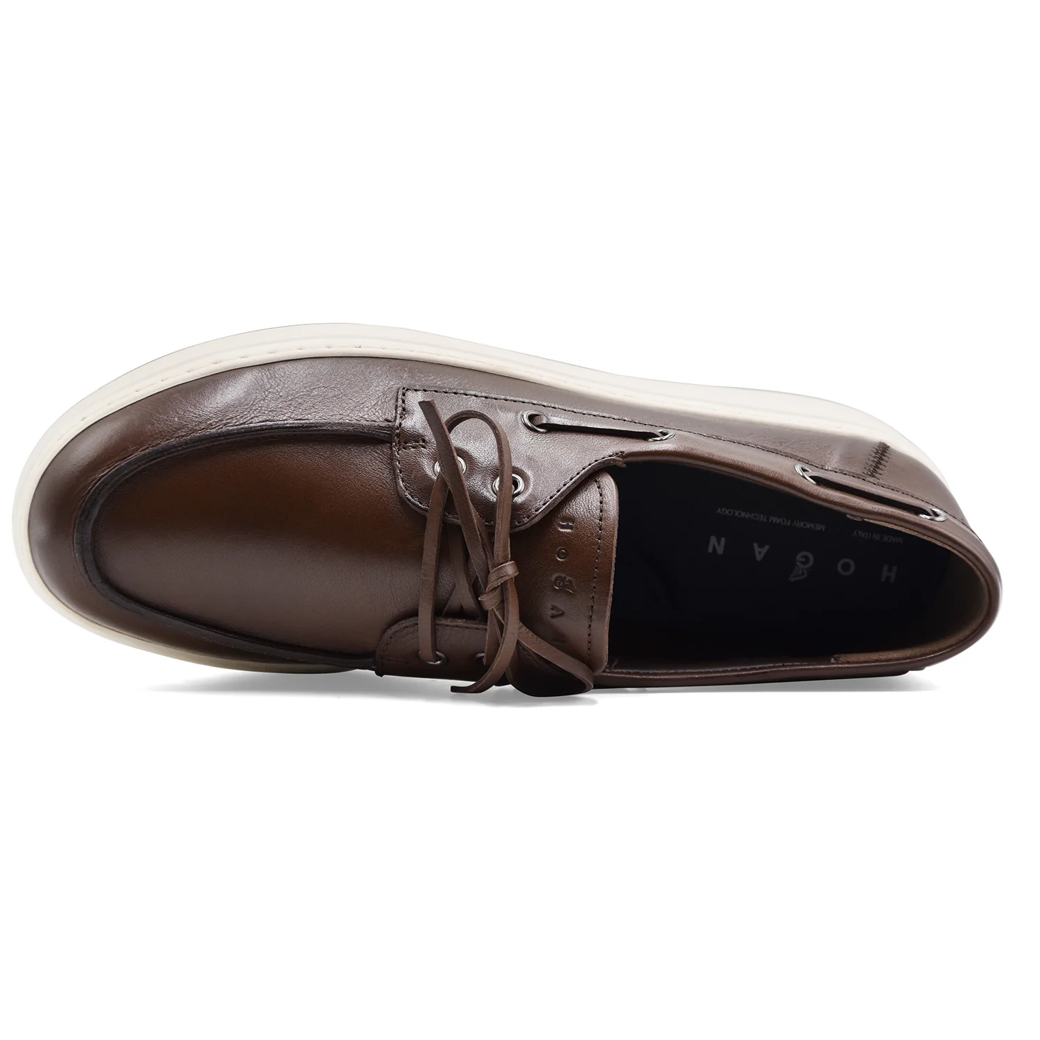 Scarpe Da Barca Hogan Uomo H668 Pelle Di Qualità Testa Di Moro - Image 3