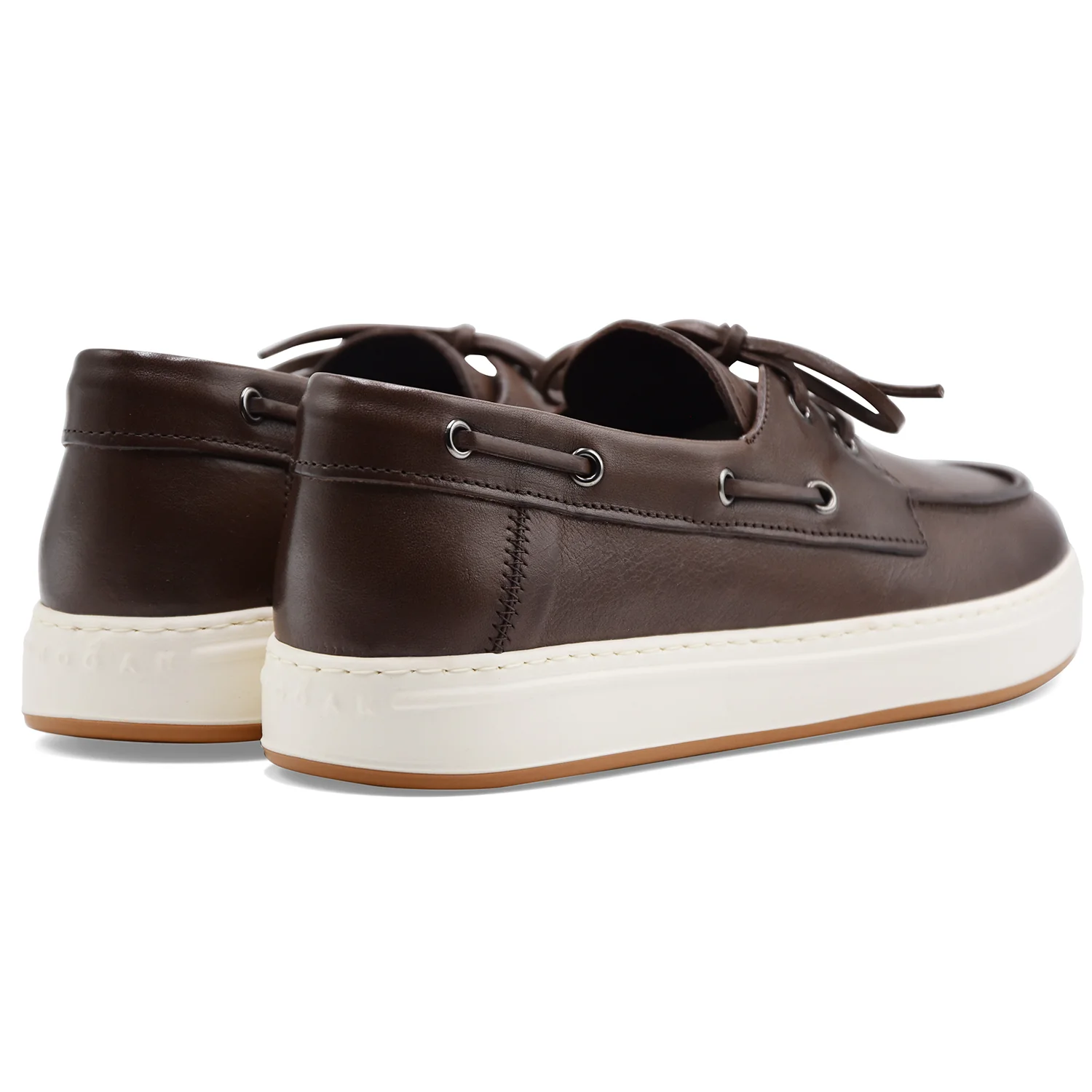 Scarpe Da Barca Hogan Uomo H668 Pelle Di Qualità Testa Di Moro - Image 5