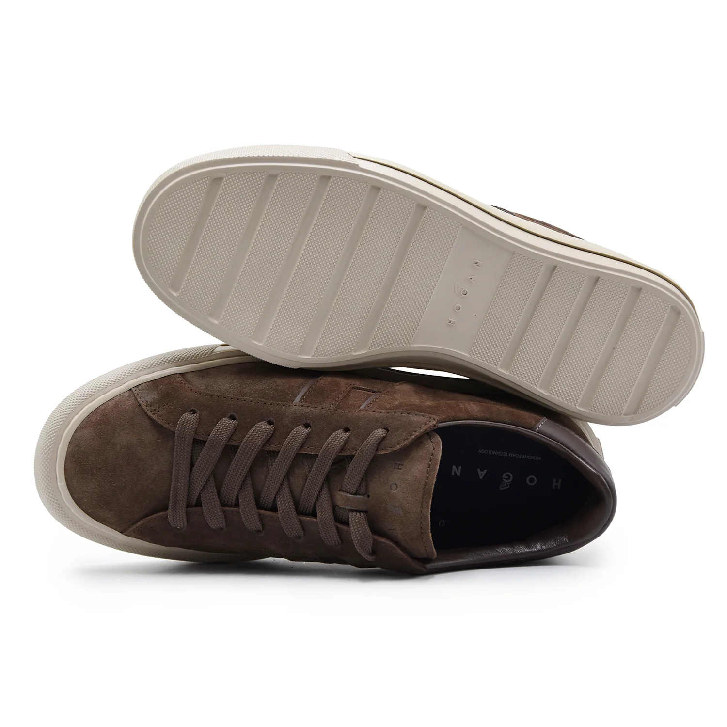Sneakers Hogan H691 Uomo Pelle Scamosciata Marrone Cioccolato - Image 3