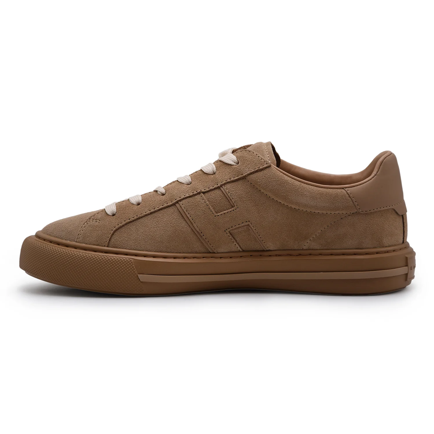 Sneakers Hogan H691 Uomo H Laterale In Pelle Scamosciata Beige - Image 4