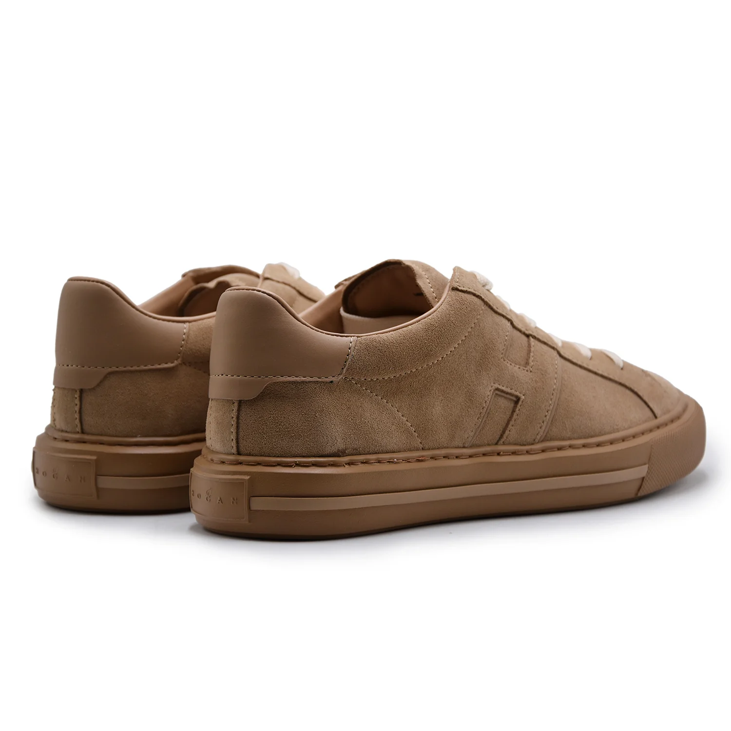 Sneakers Hogan H691 Uomo H Laterale In Pelle Scamosciata Beige - Image 5