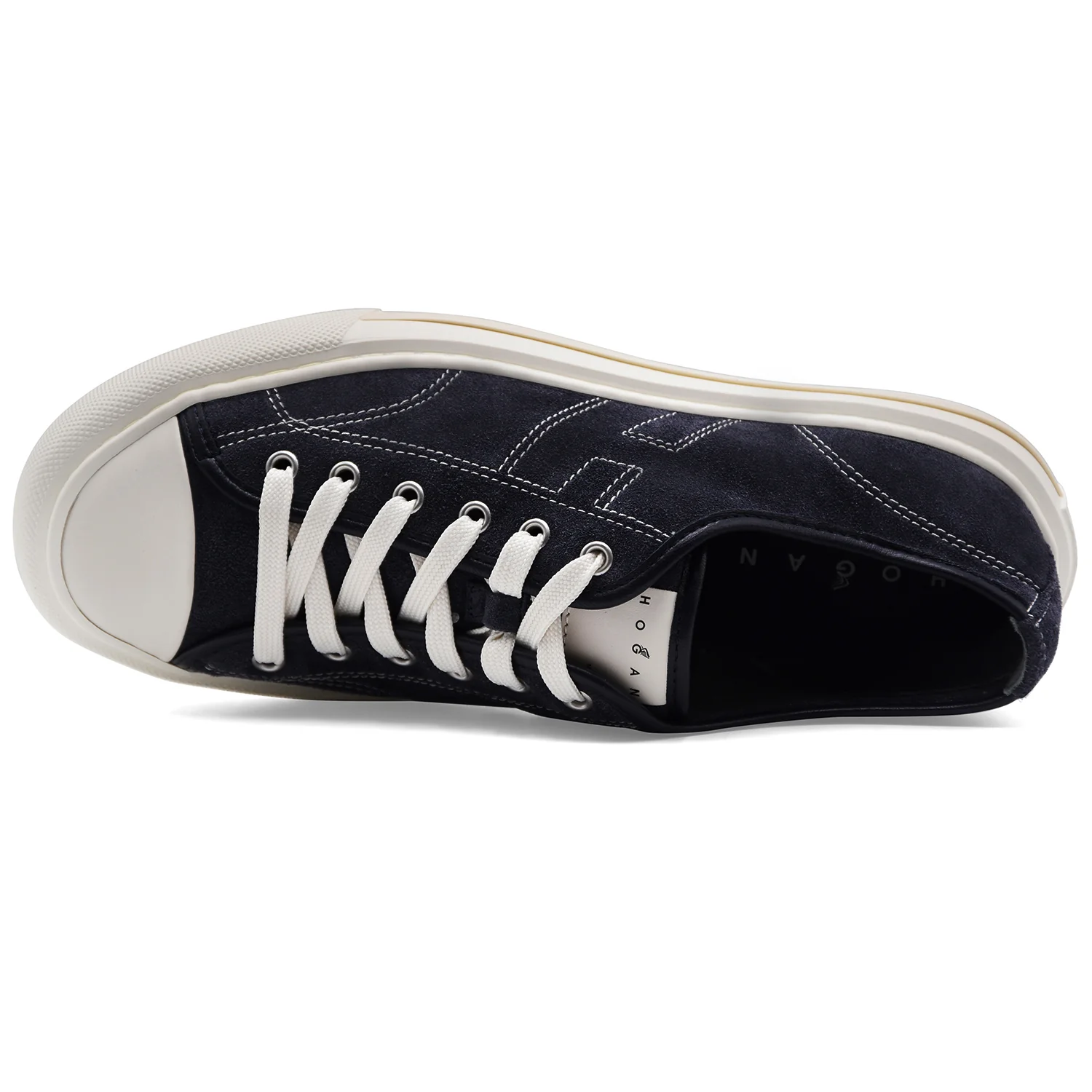 Sneakers Hogan Uomo H691 Pelle Scamosciata Blu Suola In Gomma - Image 3