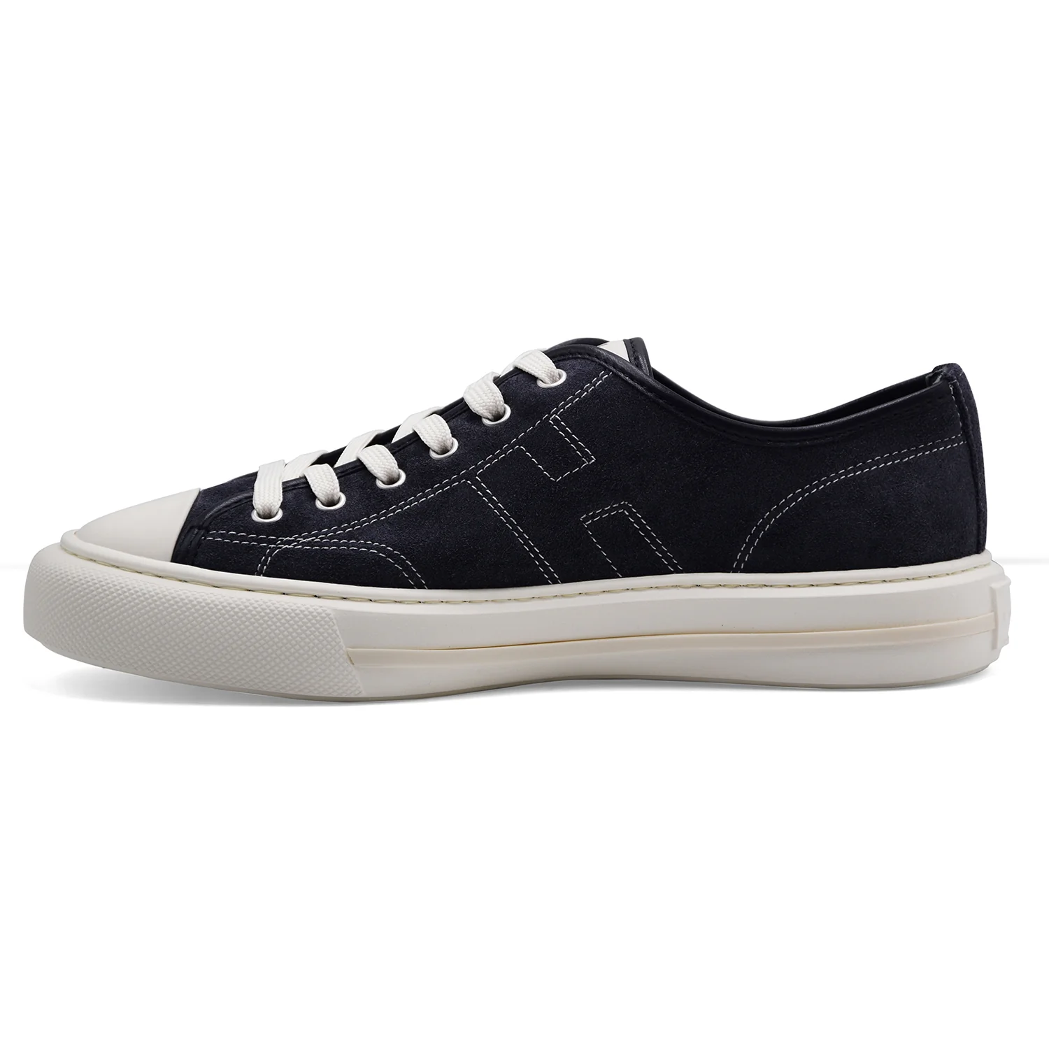 Sneakers Hogan Uomo H691 Pelle Scamosciata Blu Suola In Gomma - Image 4
