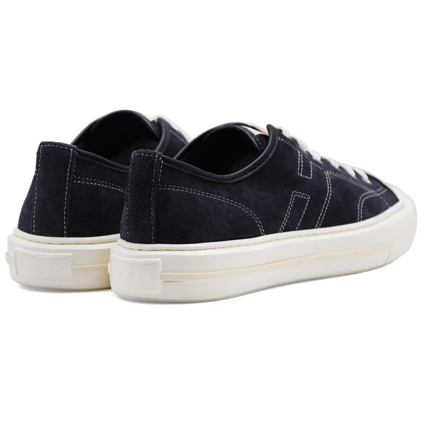 Sneakers Hogan Uomo H691 Pelle Scamosciata Blu Suola In Gomma - Image 5