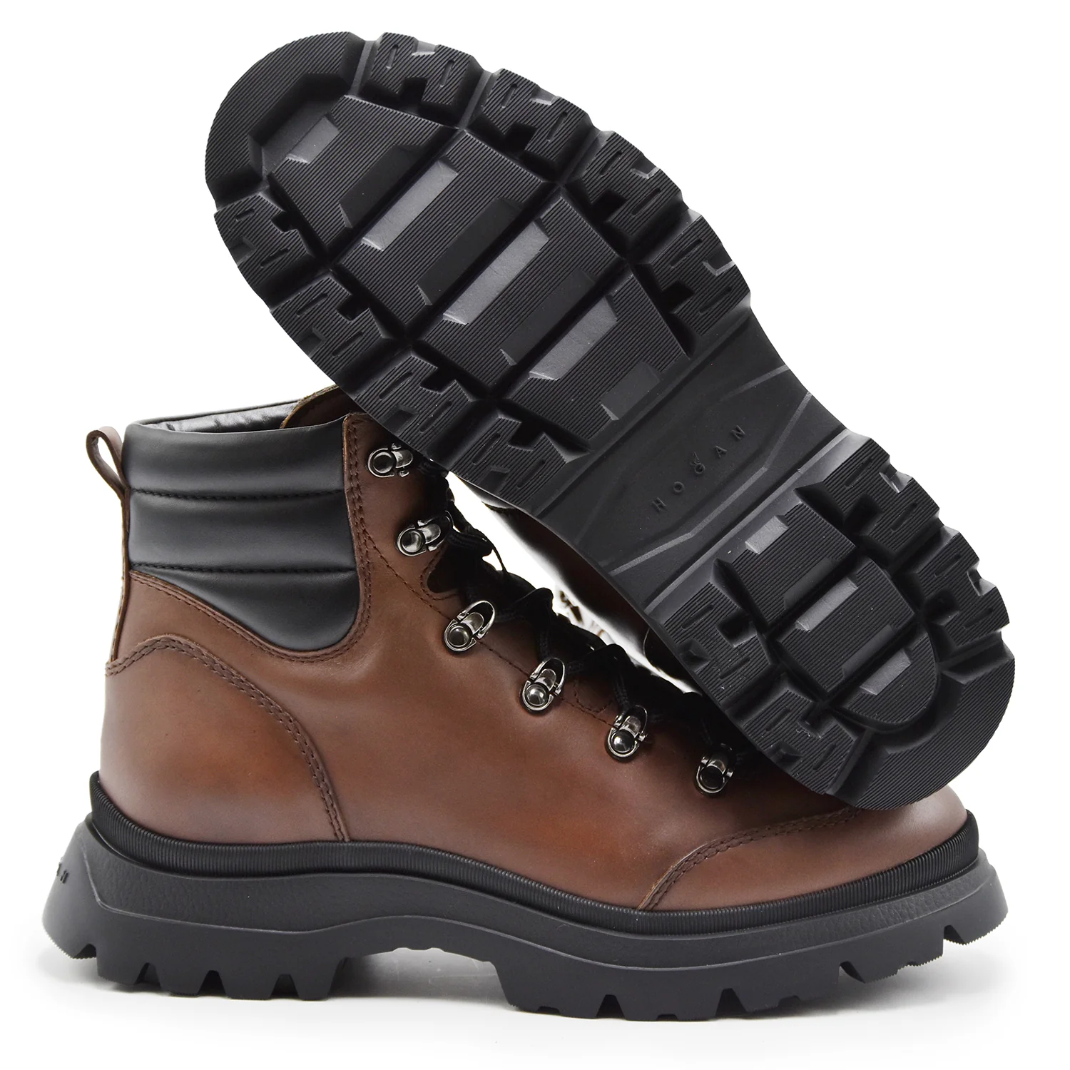 Pedula Hogan H692 Uomo Pelle Dallo Stile Hiking Color Corteccia - Image 3