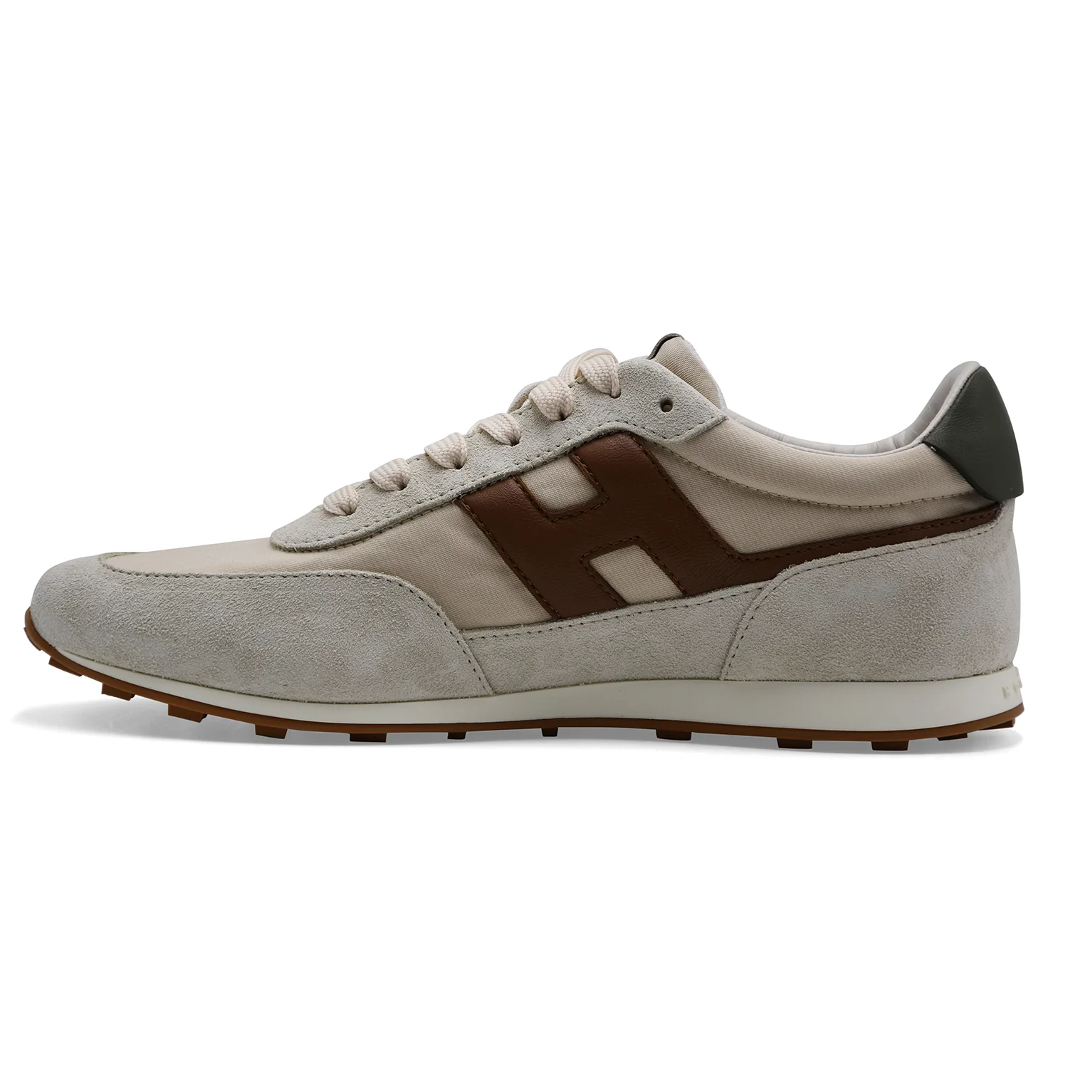 Sneakers Hogan Uomo H699 Pelle Scamosciata Grigio Con H Marrone - Image 3