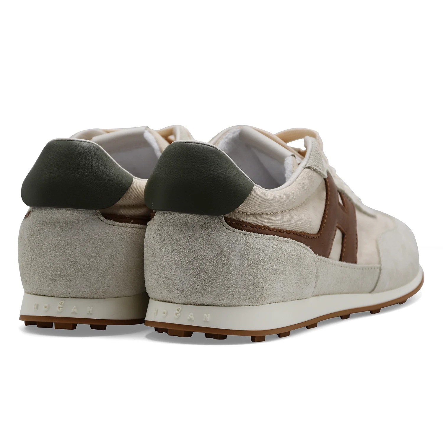 Sneakers Hogan Uomo H699 Pelle Scamosciata Grigio Con H Marrone - Image 4