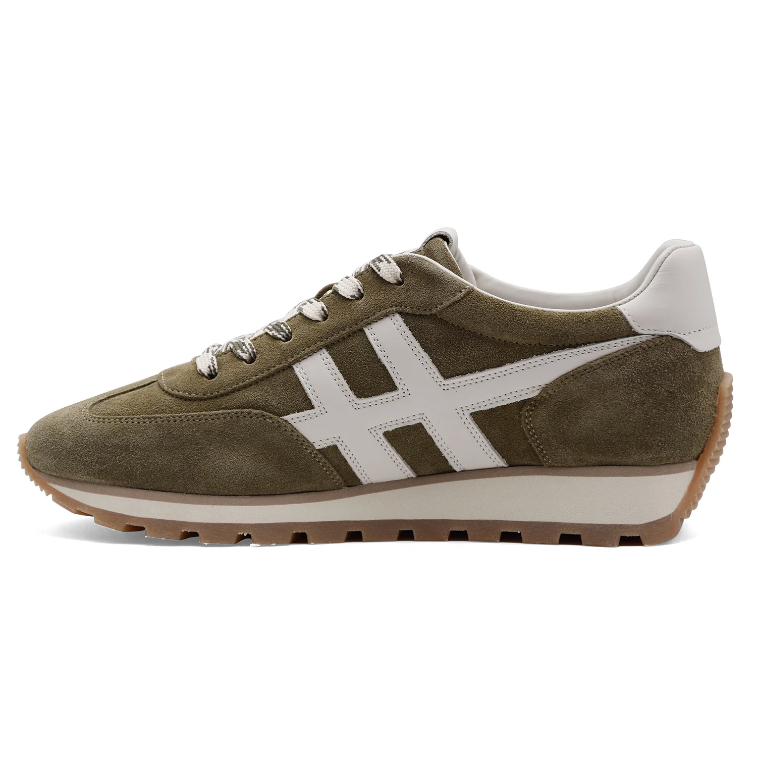 Sneakers Hogan Uomo H701 Camoscio Verde Con Dettagli In Bianco - Image 4