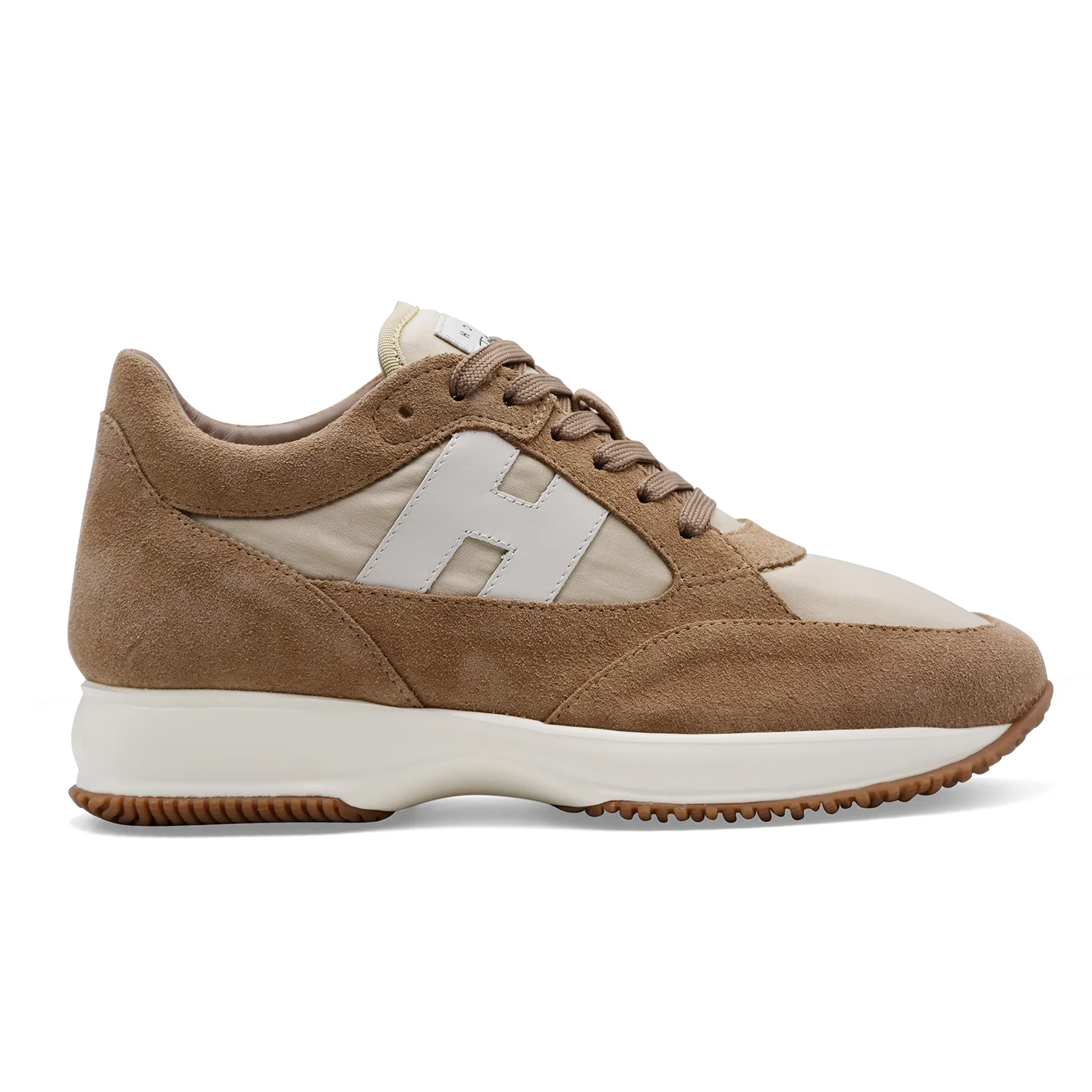 Hogan Sneakers Da Uomo INTERACTIVE Vera Pelle Scamosciata Beige