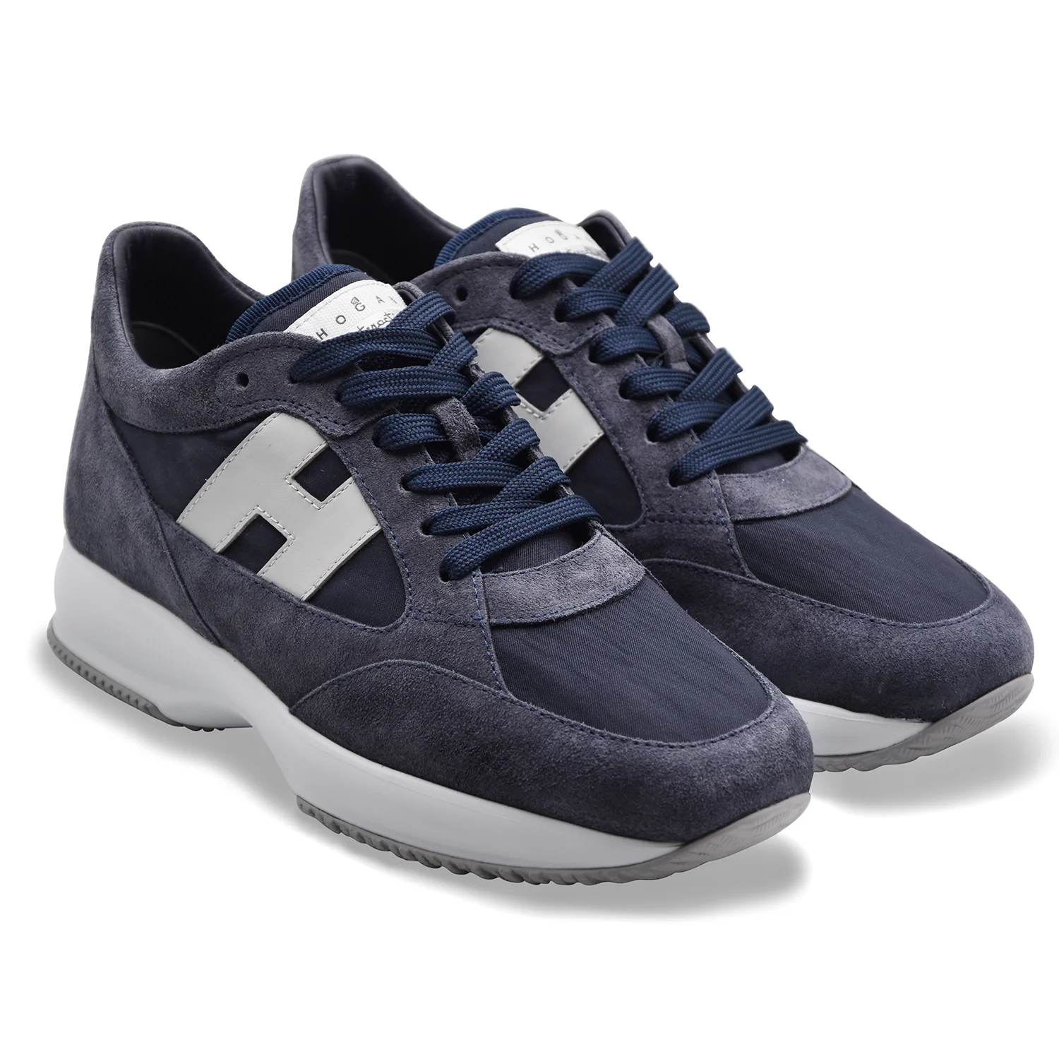 Hogan Sneakers Uomo Iconico INTERACTIVE Pelle Scamosciata Blu - Image 2