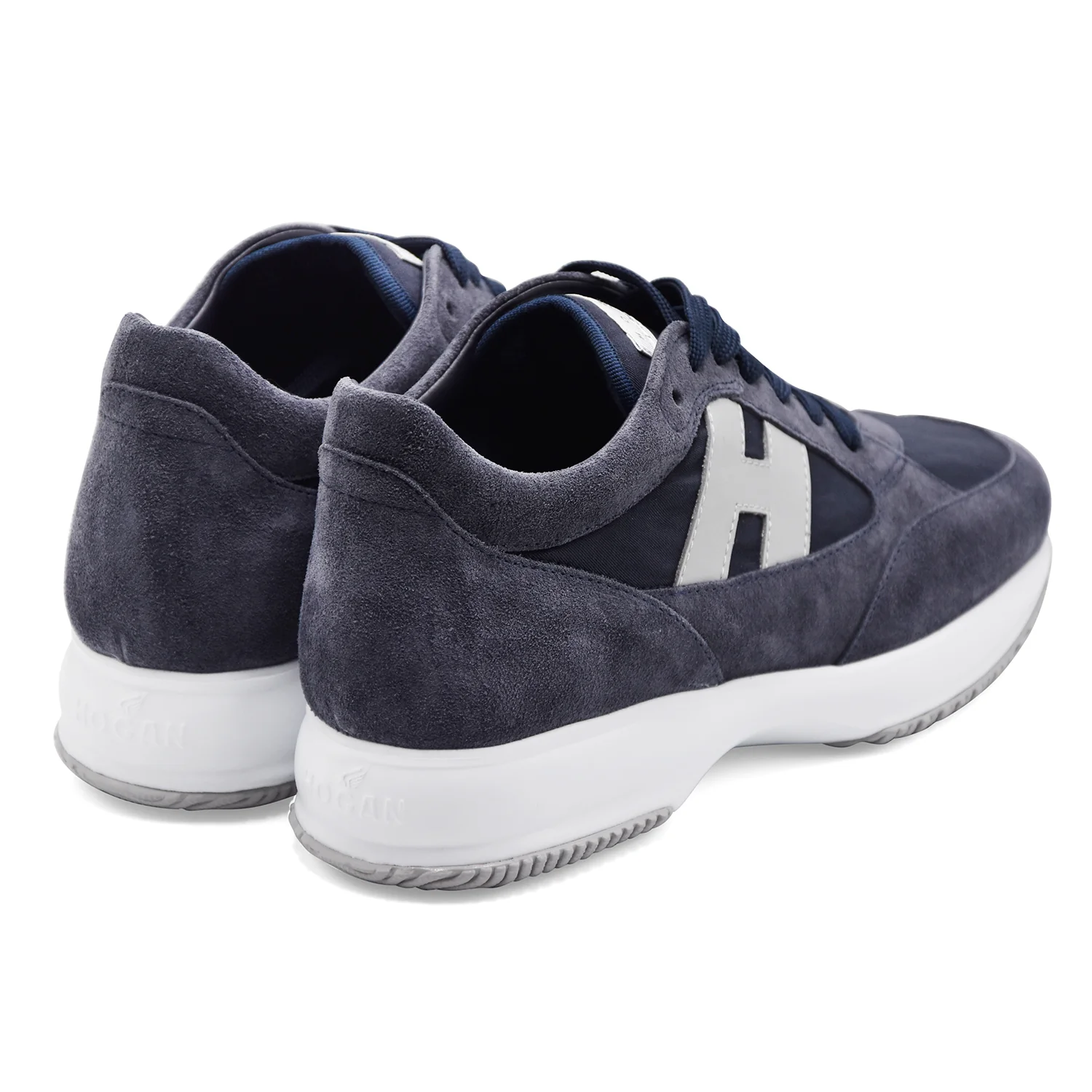 Hogan Sneakers Uomo Iconico INTERACTIVE Pelle Scamosciata Blu - Image 3