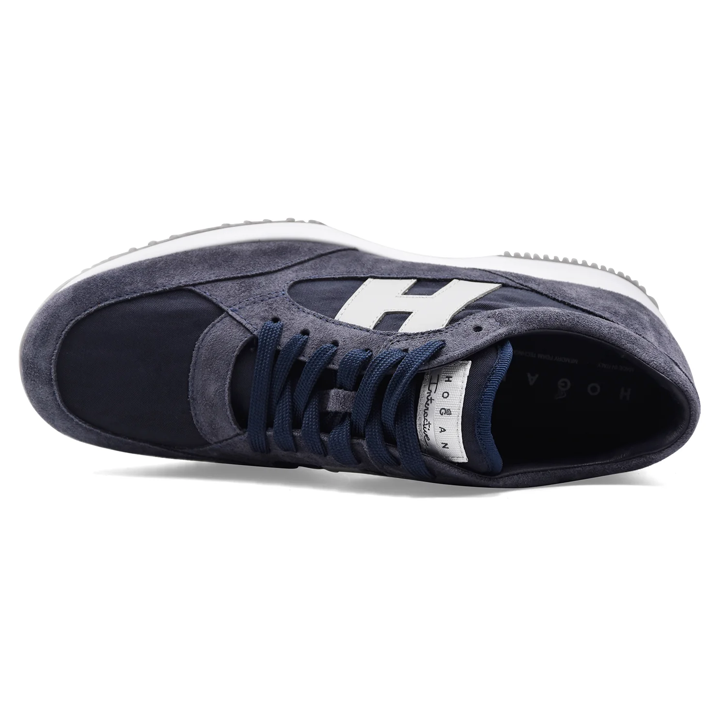 Hogan Sneakers Uomo Iconico INTERACTIVE Pelle Scamosciata Blu - Image 4