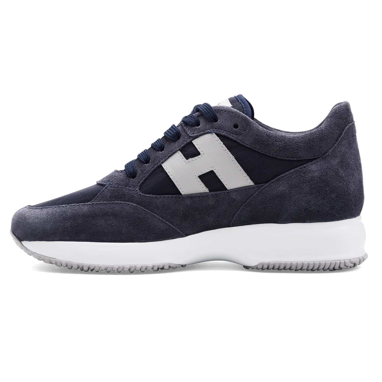 Hogan Sneakers Uomo Iconico INTERACTIVE Pelle Scamosciata Blu - Image 5