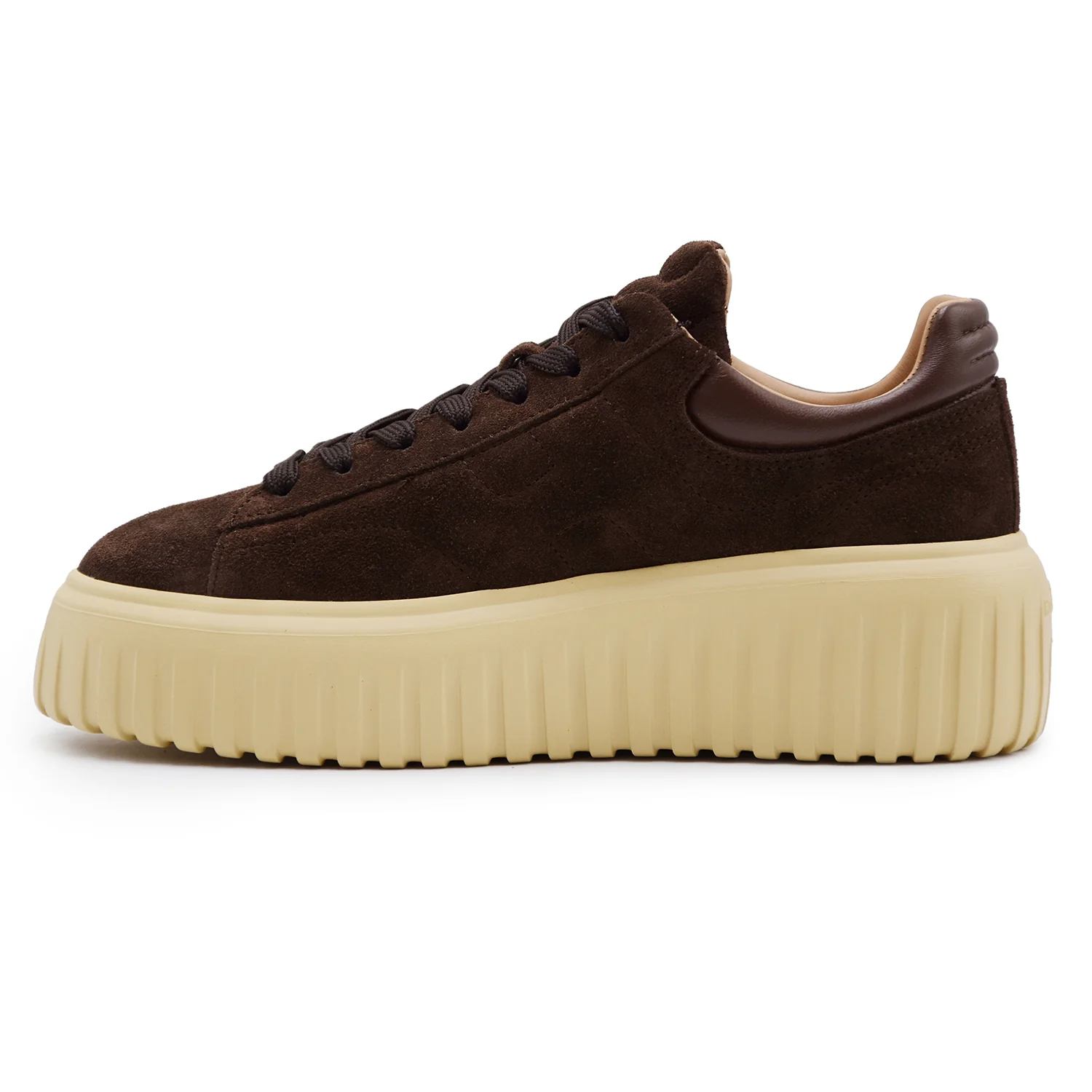 Sneakers Hogan H-Stripes Donna Camoscio Marrone Suola Extralight - Image 4