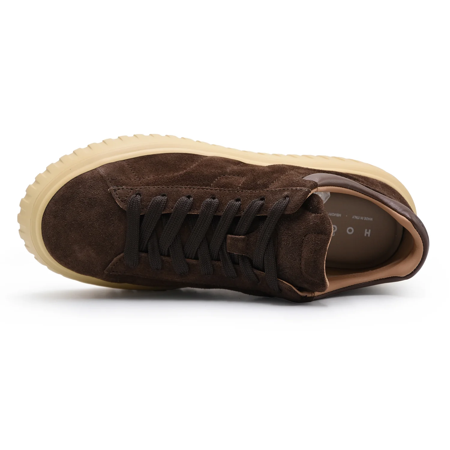 Sneakers Hogan H-Stripes Donna Camoscio Marrone Suola Extralight - Image 5