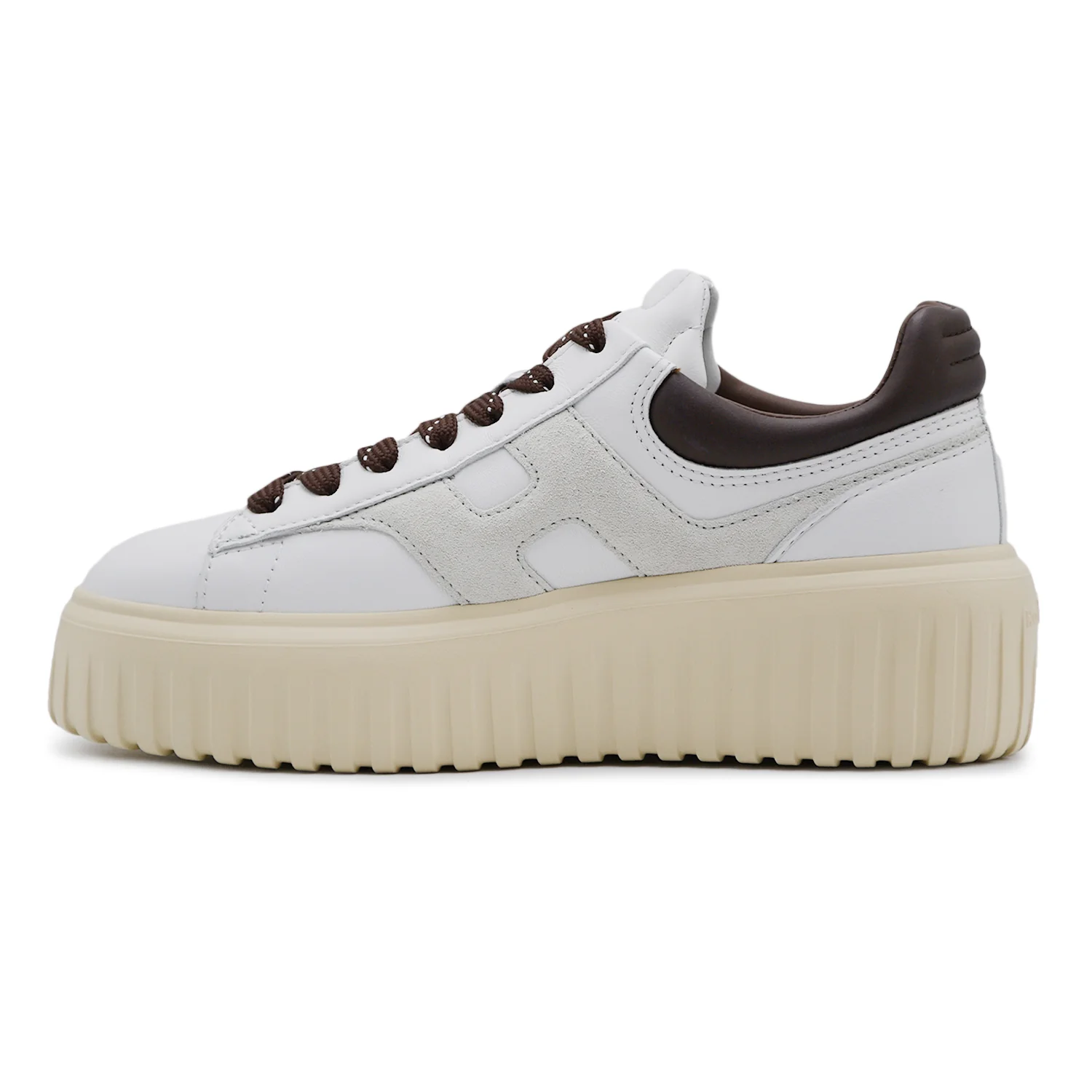 Sneakers Hogan H-Stripes Donna Bianco In Pelle Suola Extralight - Image 4