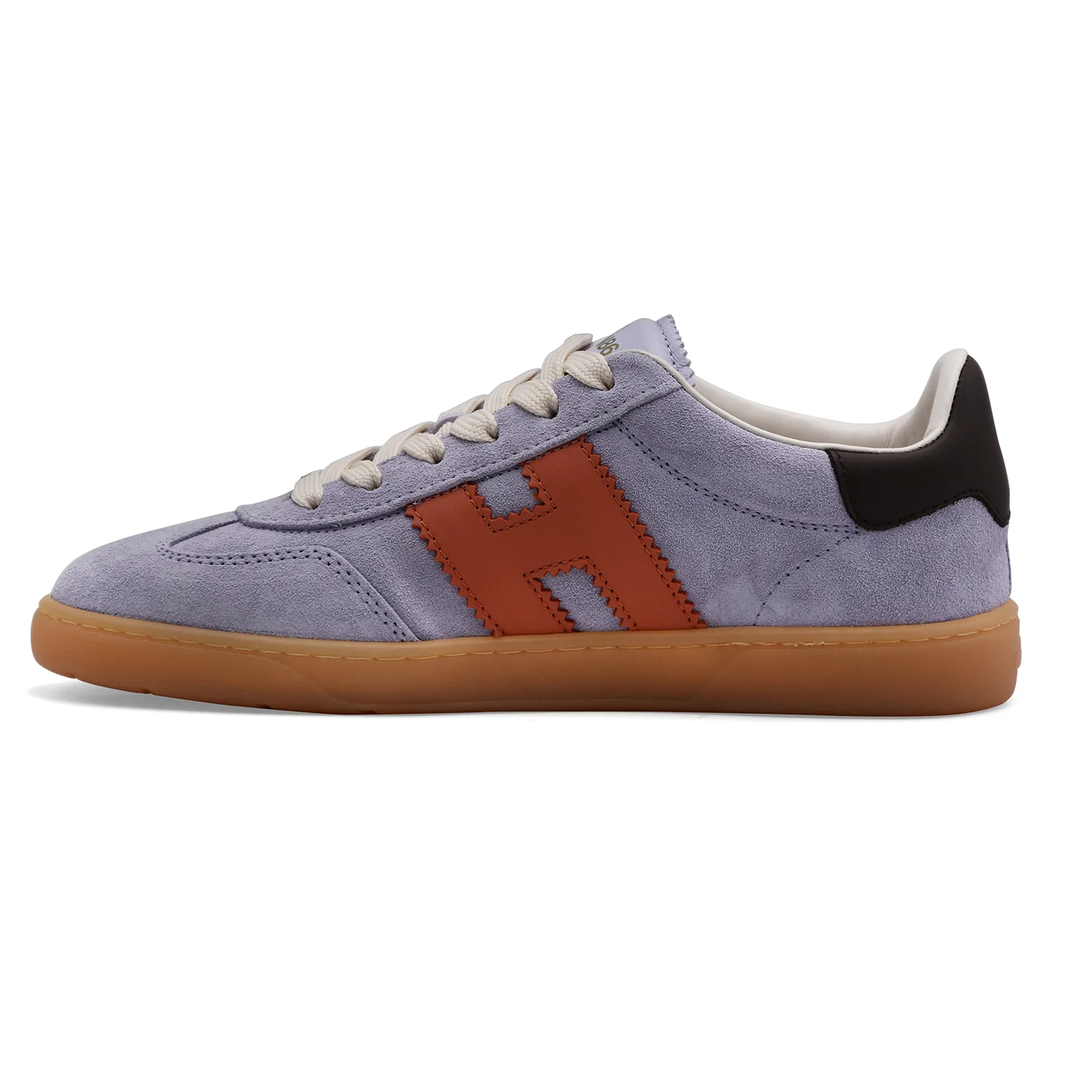 Sneakers Hogan Cool Donna Suede Viola Glicine Logo Arancione - Image 3