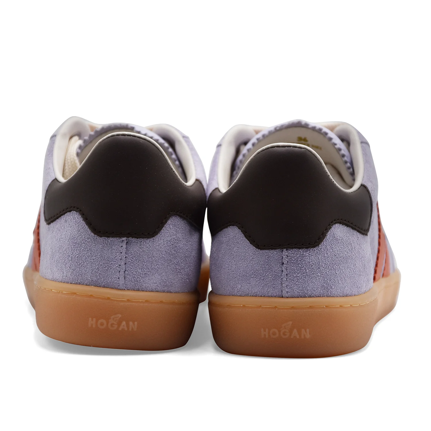 Sneakers Hogan Cool Donna Suede Viola Glicine Logo Arancione - Image 5