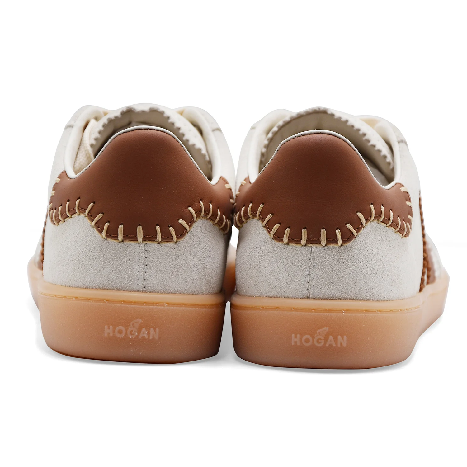 Sneakers Donna Hogan Cool Pelle Scamosciata Avorio Piccoli Fori - Image 4