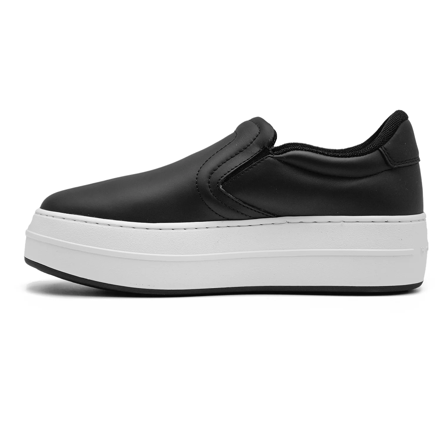 Sneakers Slip-On Hogan 670 Donna Nero Suola Alta A Contrasto - Image 3