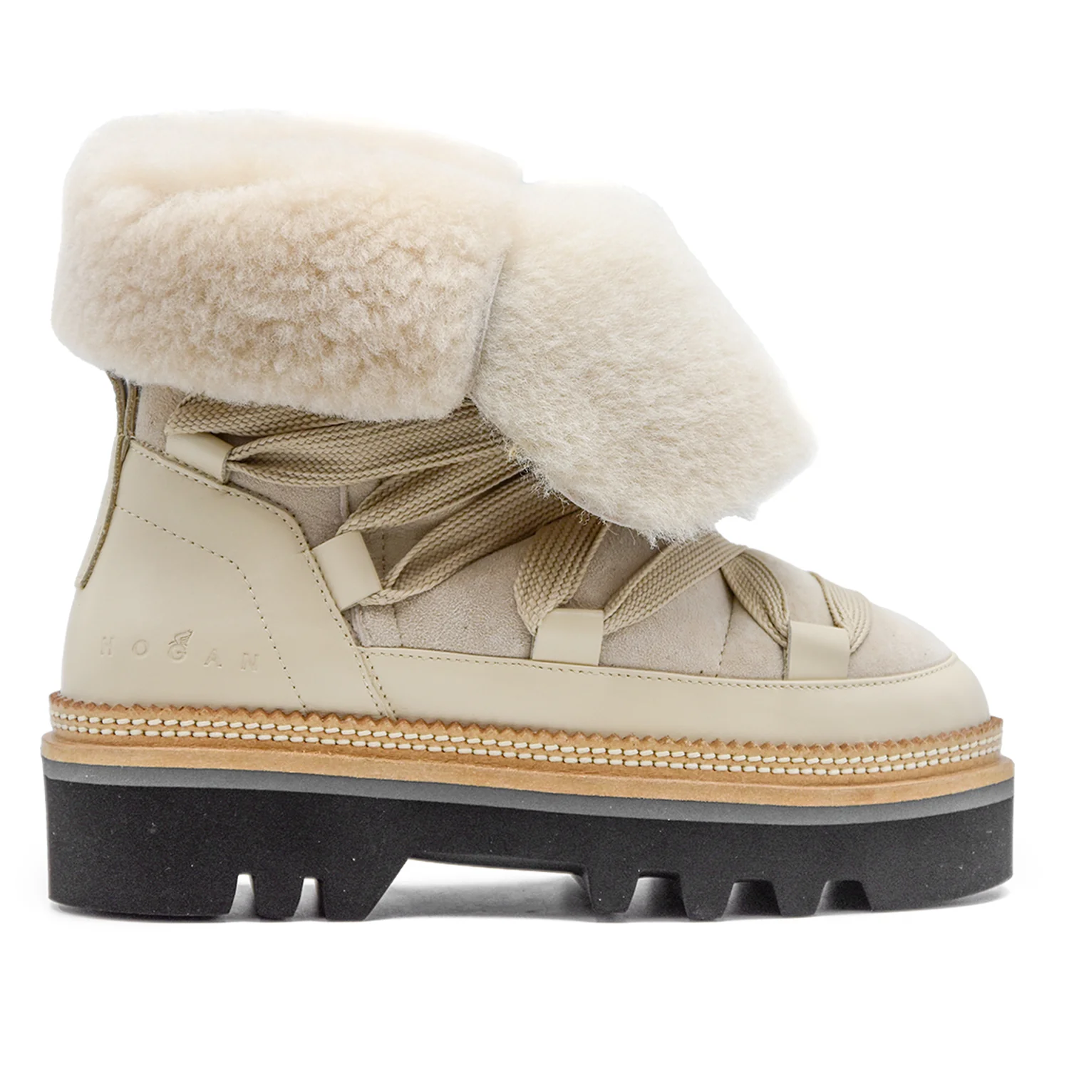 Stivaletti Hogan H675 Avorio Stringhe Dai Richiami Street Style Donna - Image 4