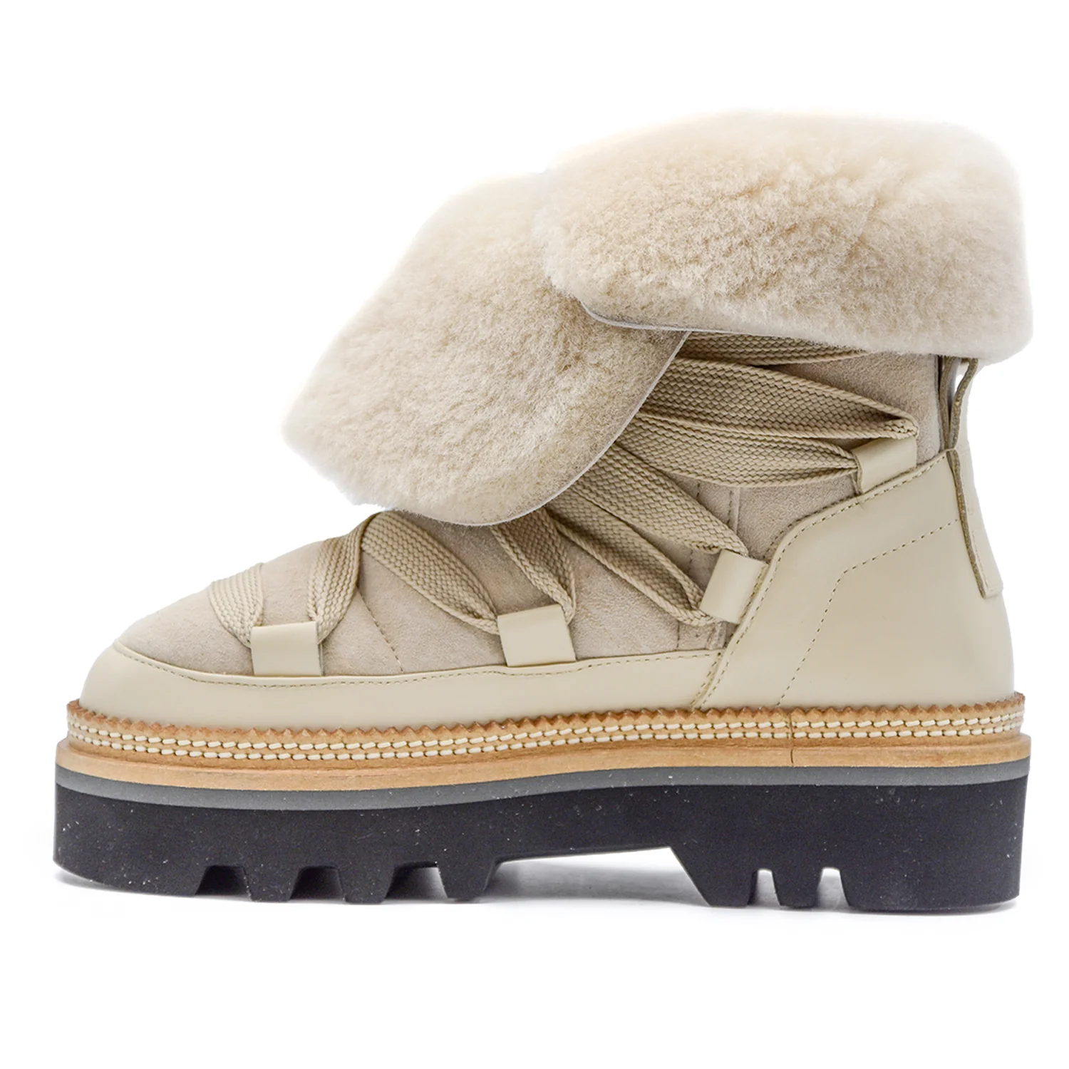 Stivaletti Hogan H675 Avorio Stringhe Dai Richiami Street Style Donna - Image 5