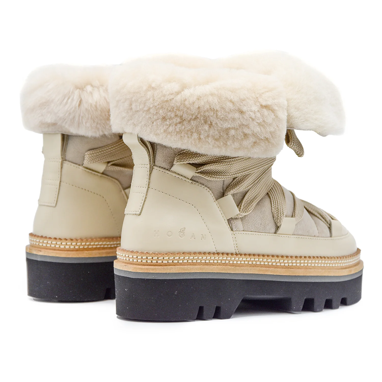 Stivaletti Hogan H675 Avorio Stringhe Dai Richiami Street Style Donna - Image 6