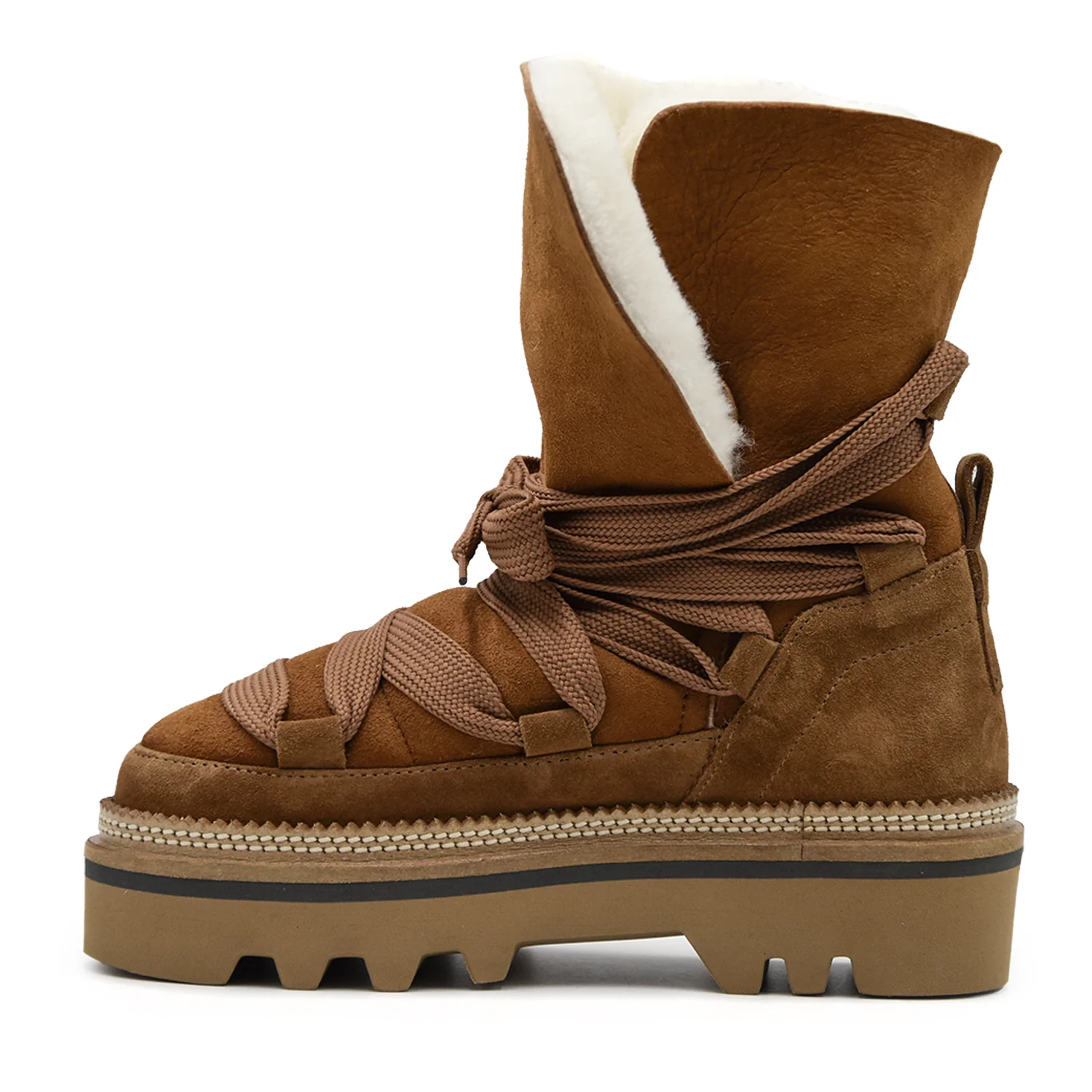 Stivaletti Hogan Donna H675 Marrone Calda Fodera In Pelliccia - Image 3