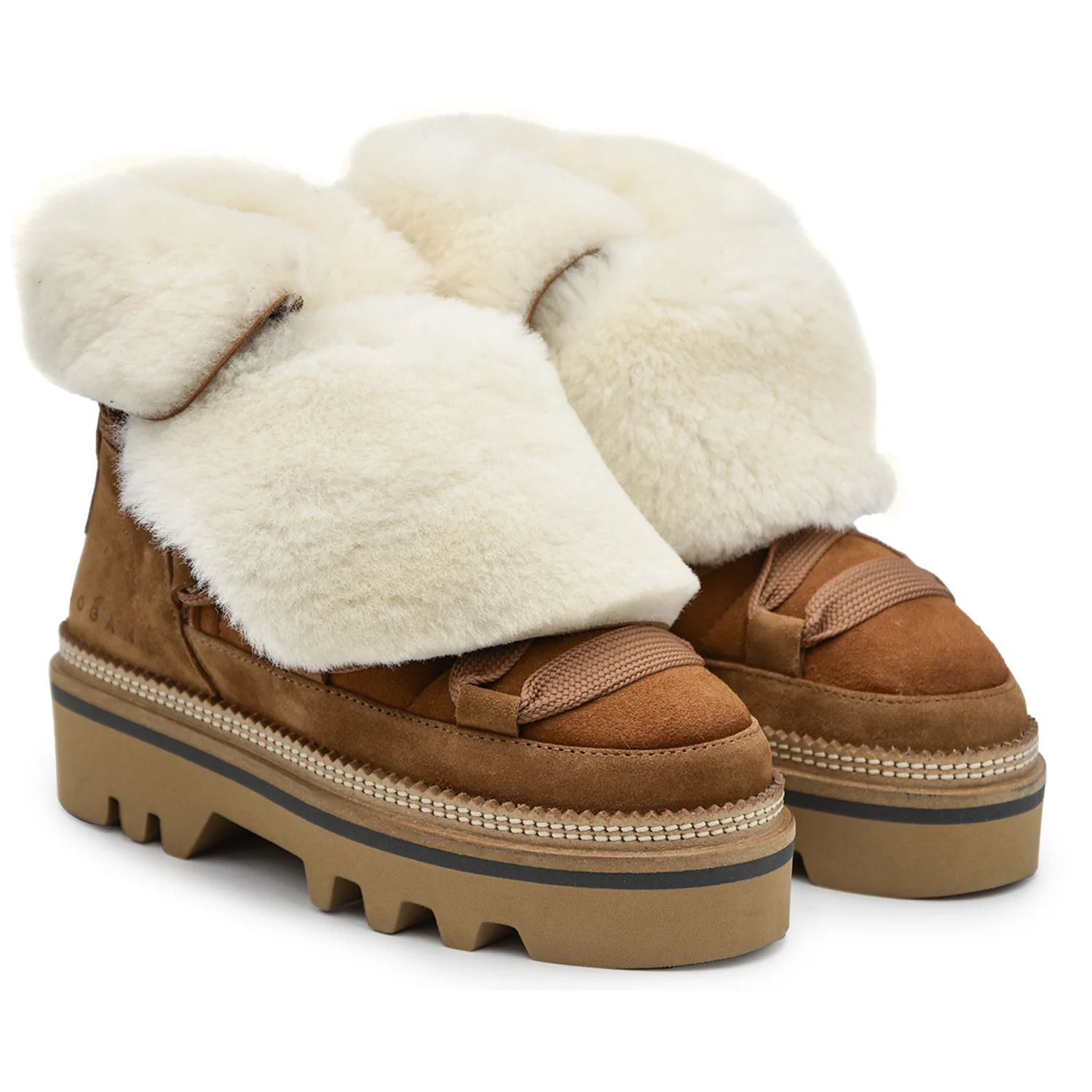 Stivaletti Hogan Donna H675 Marrone Calda Fodera In Pelliccia - Image 6