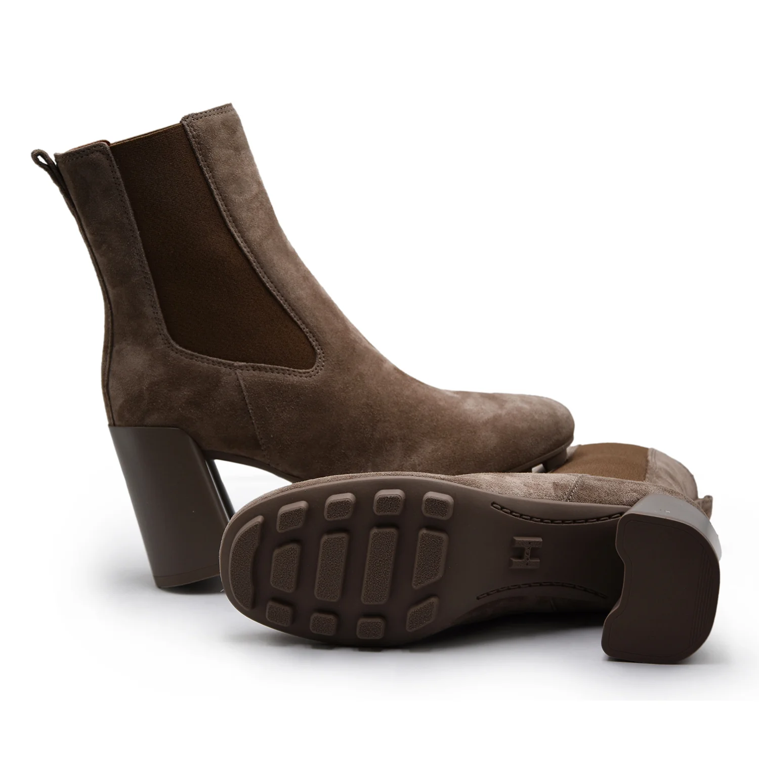 Stivaletti Chelsea Hogan Donna Beige Suola In Gomma E Tacchetti - Image 5
