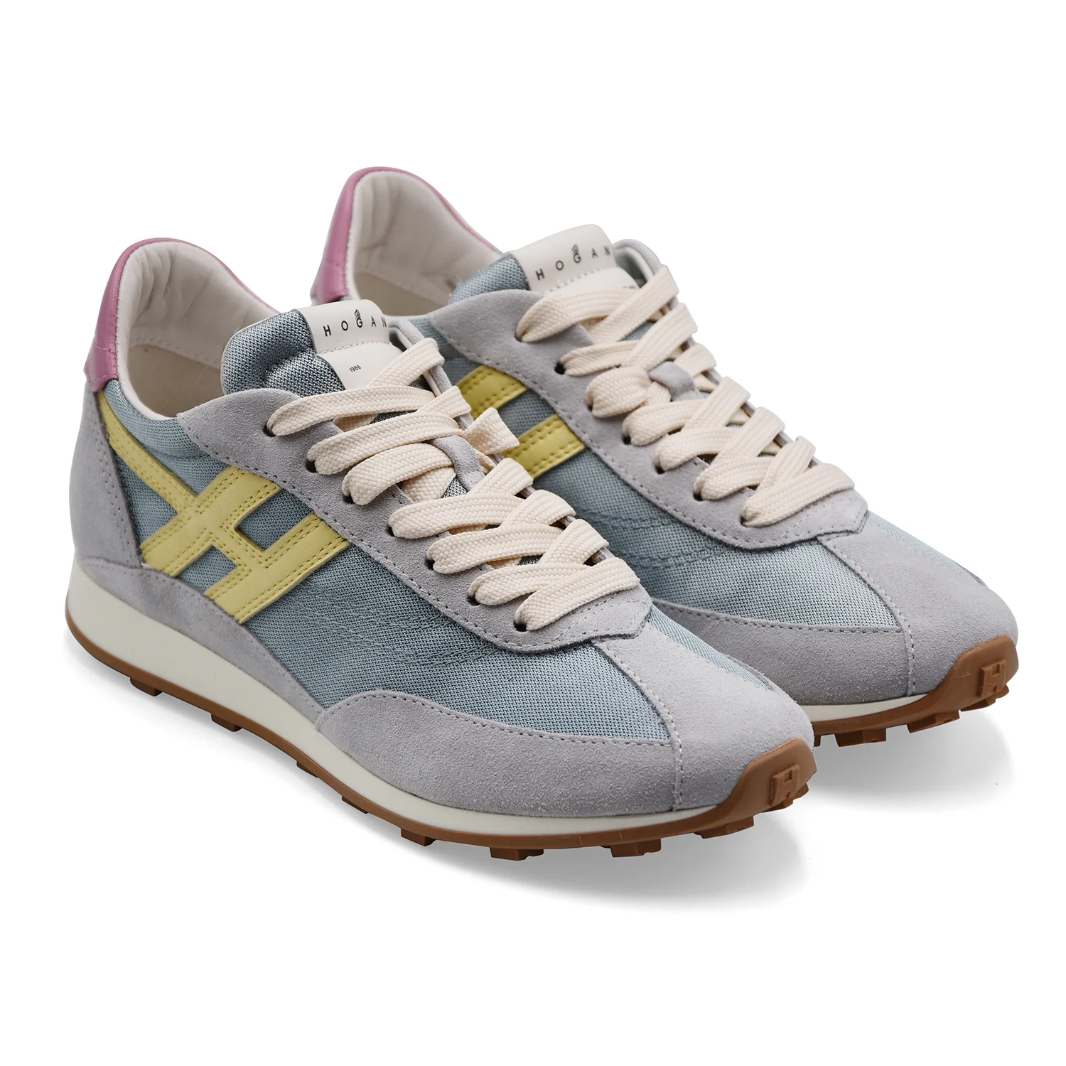 Sneakers Donna Hogan Athletic Leggera Azzurro Giallo Grigio - Image 2