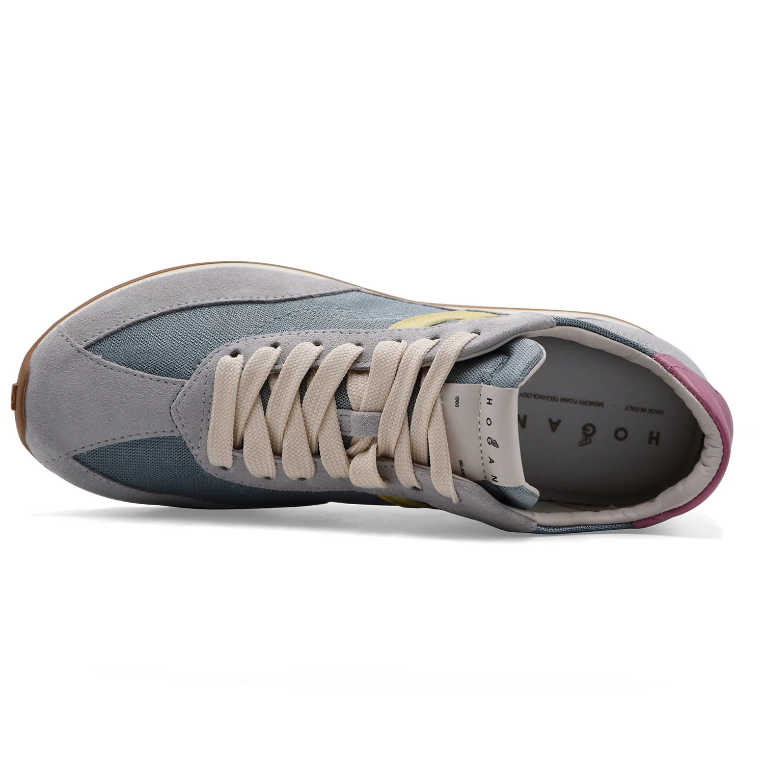 Sneakers Donna Hogan Athletic Leggera Azzurro Giallo Grigio - Image 3