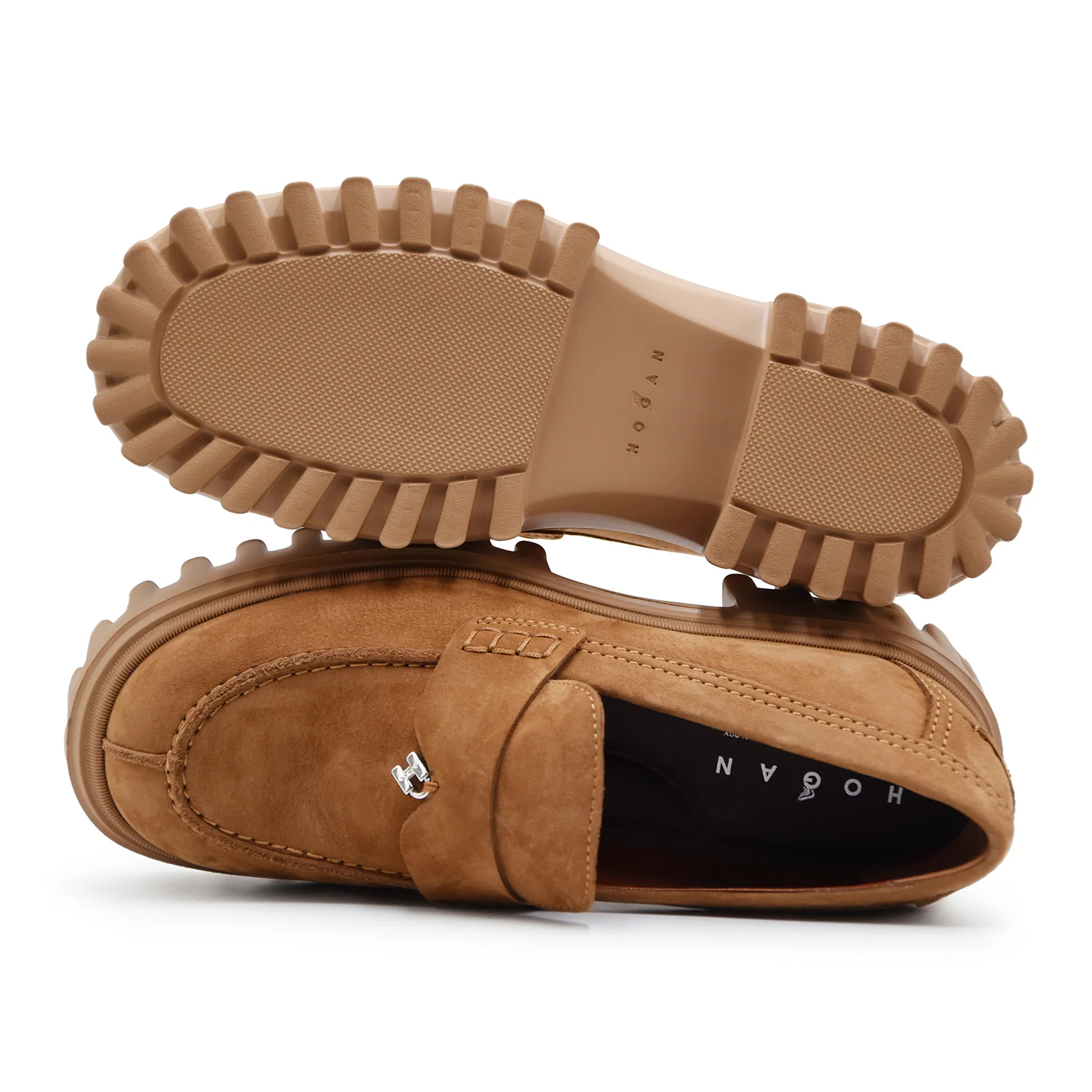Mocassini Hogan H700 Donna Nabuk Marrone Soletta Memory Foam - Image 3