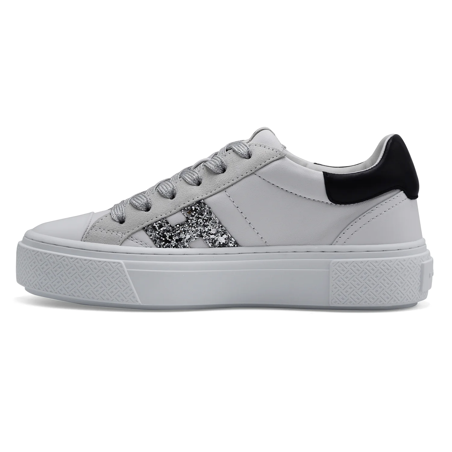 Sneakers Hogan Crosswind H705 Donna Bianco Con Logo Glitterato - Image 3