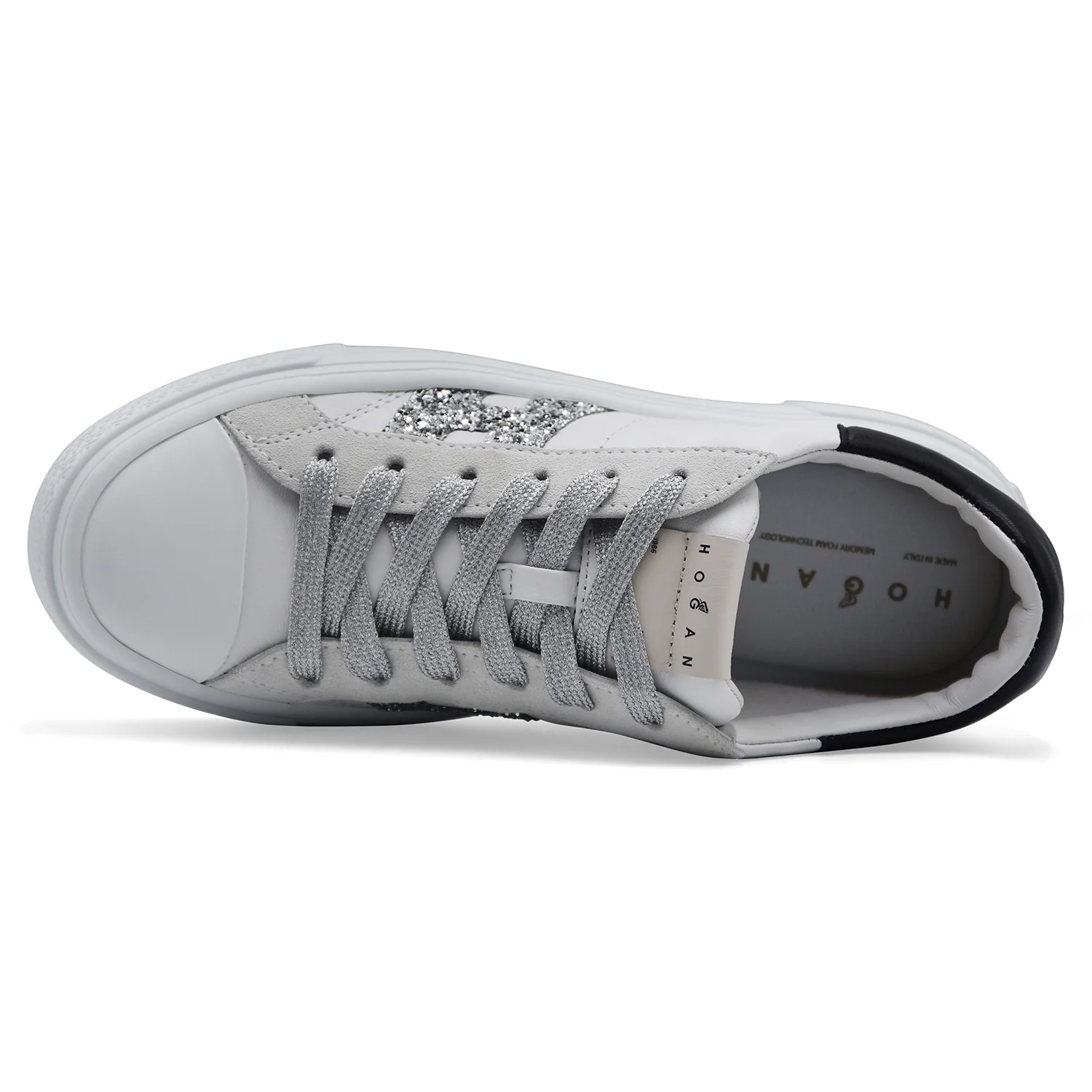 Sneakers Hogan Crosswind H705 Donna Bianco Con Logo Glitterato - Image 5