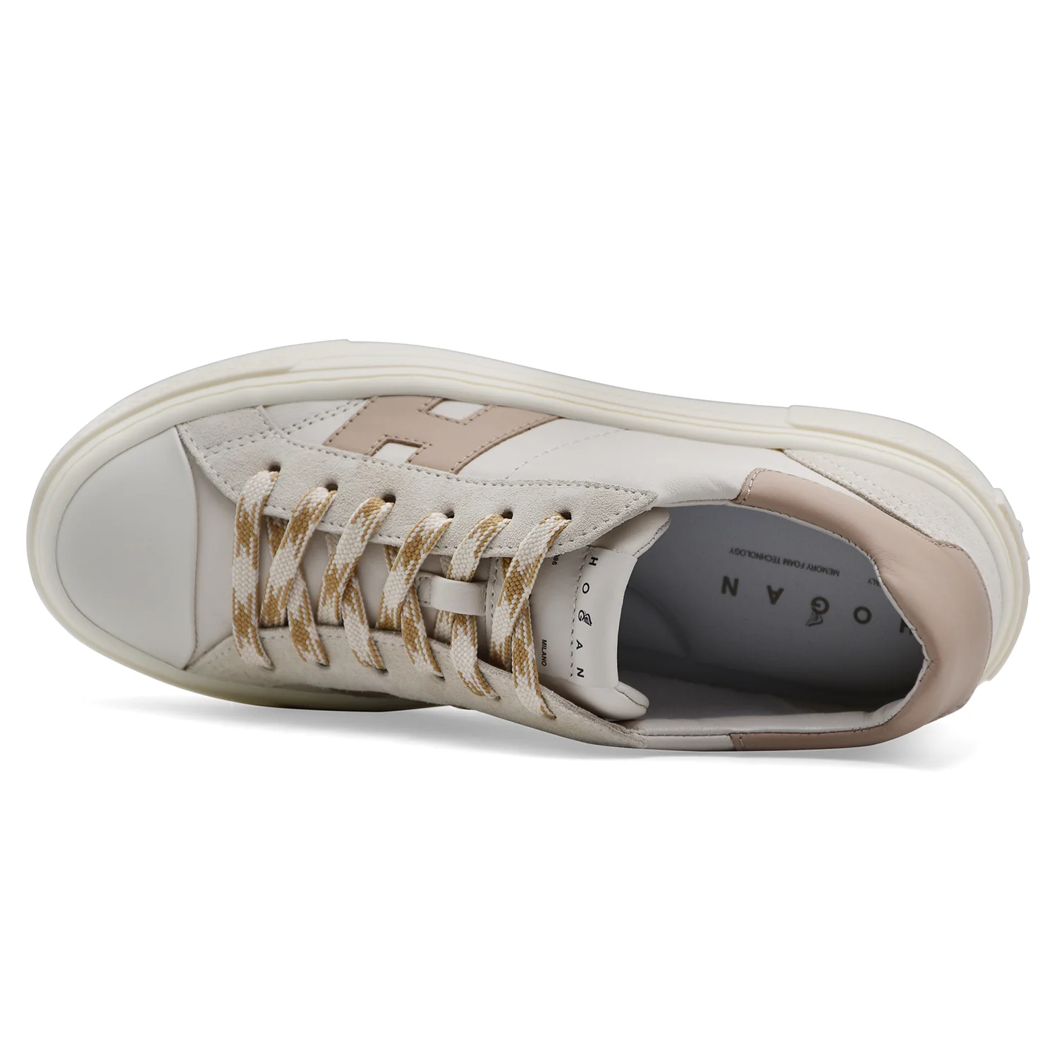 Sneakers Hogan Crosswind Donna H705 Beige Soletta Memory Foam - Image 4
