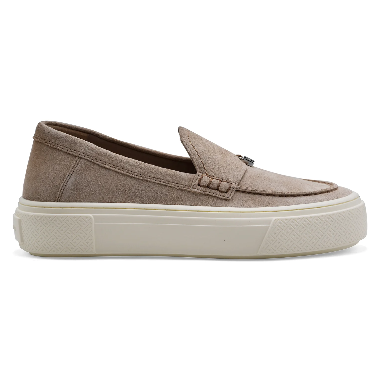Hogan Mocassini Donna H705 Camoscio Beige Soletta Memory Foam