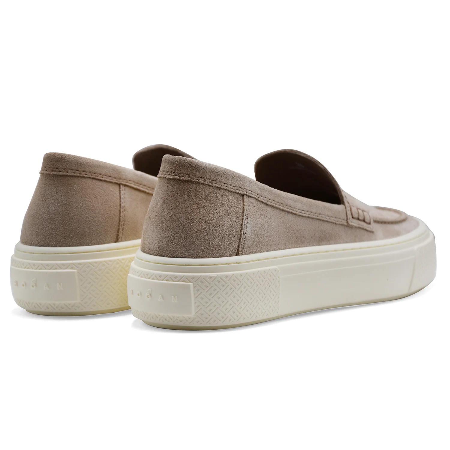 Hogan Mocassini Donna H705 Camoscio Beige Soletta Memory Foam - Image 5