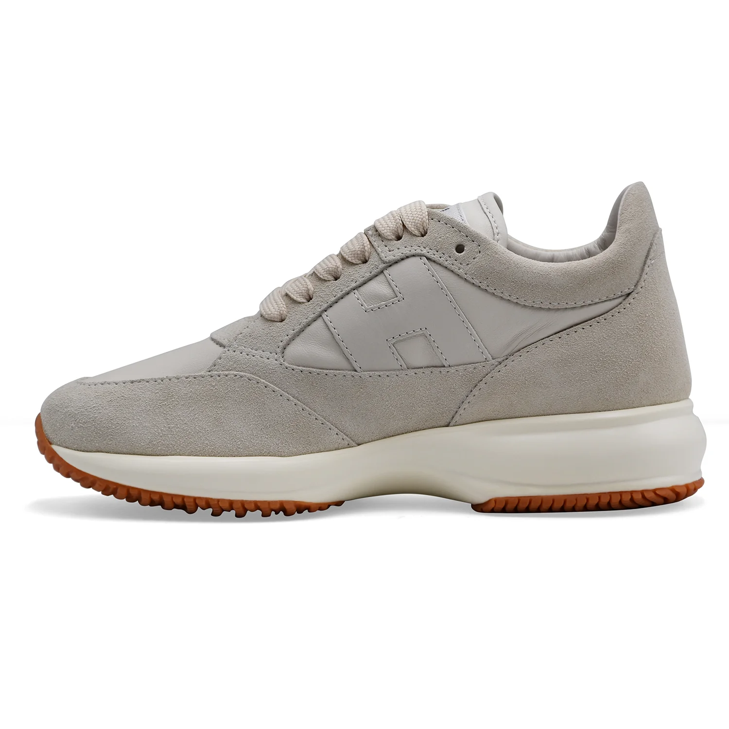 Sneakers Hogan Interactive Donna Design Rivisto In Pelle Avorio - Image 3