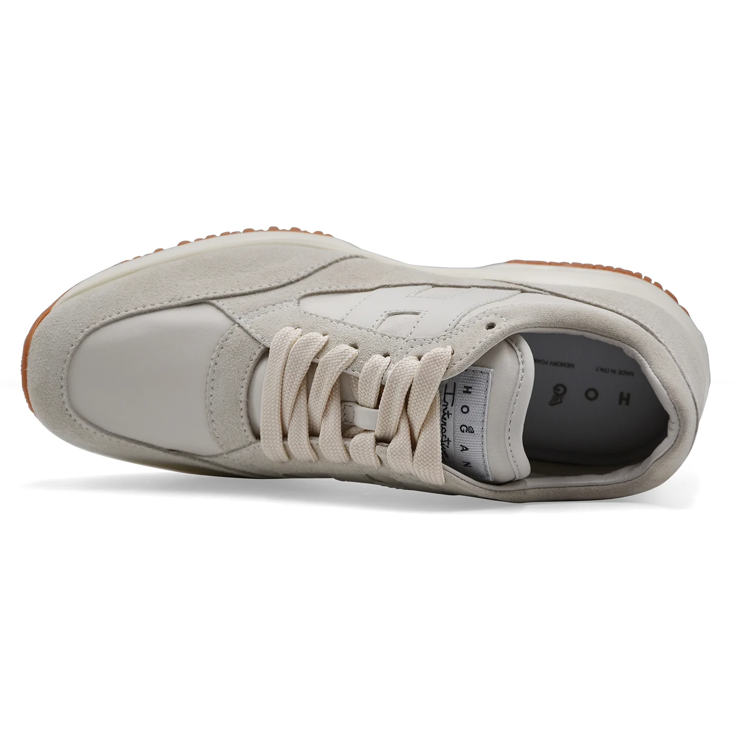 Sneakers Hogan Interactive Donna Design Rivisto In Pelle Avorio - Image 4