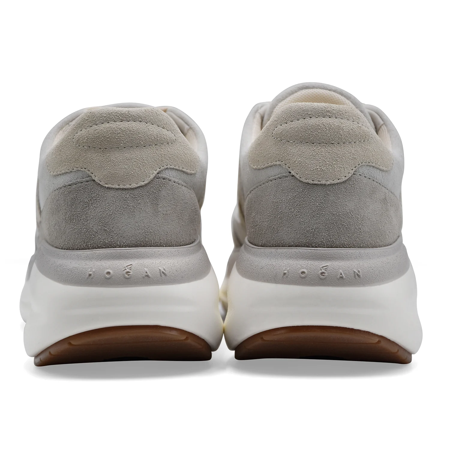 Sneakers Hogan H714 Donna Eleganti In Pelle Scamosciata Beige - Image 5