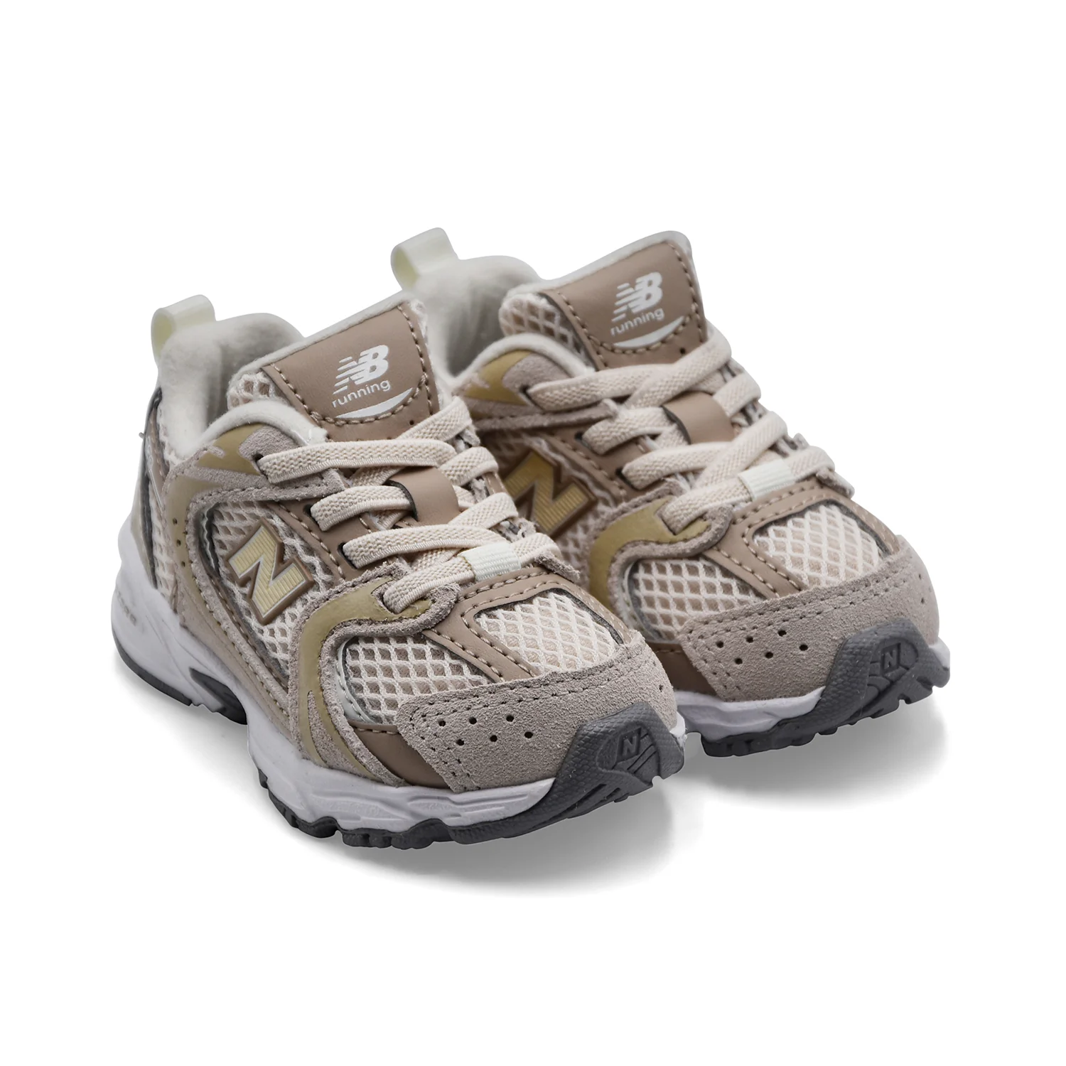 Sneakers New Balance Kids 530 Bungee Lace Linen Con Stoneware - Image 3