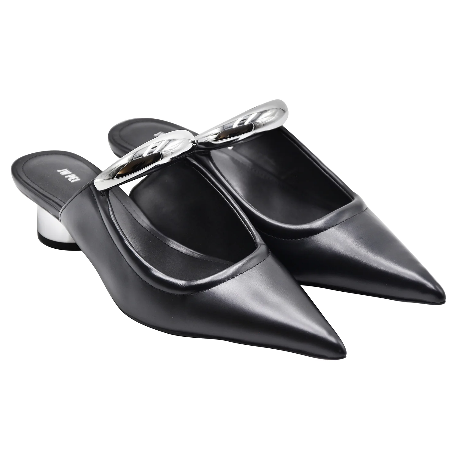 Sabot JW PEI Donna Helena Nero Con Hardware In Metallo Argento - Image 2