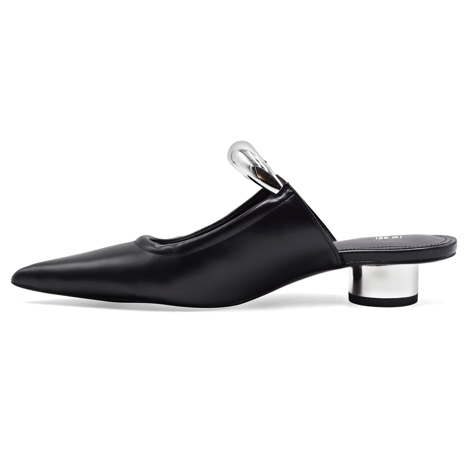 Sabot JW PEI Donna Helena Nero Con Hardware In Metallo Argento - Image 3